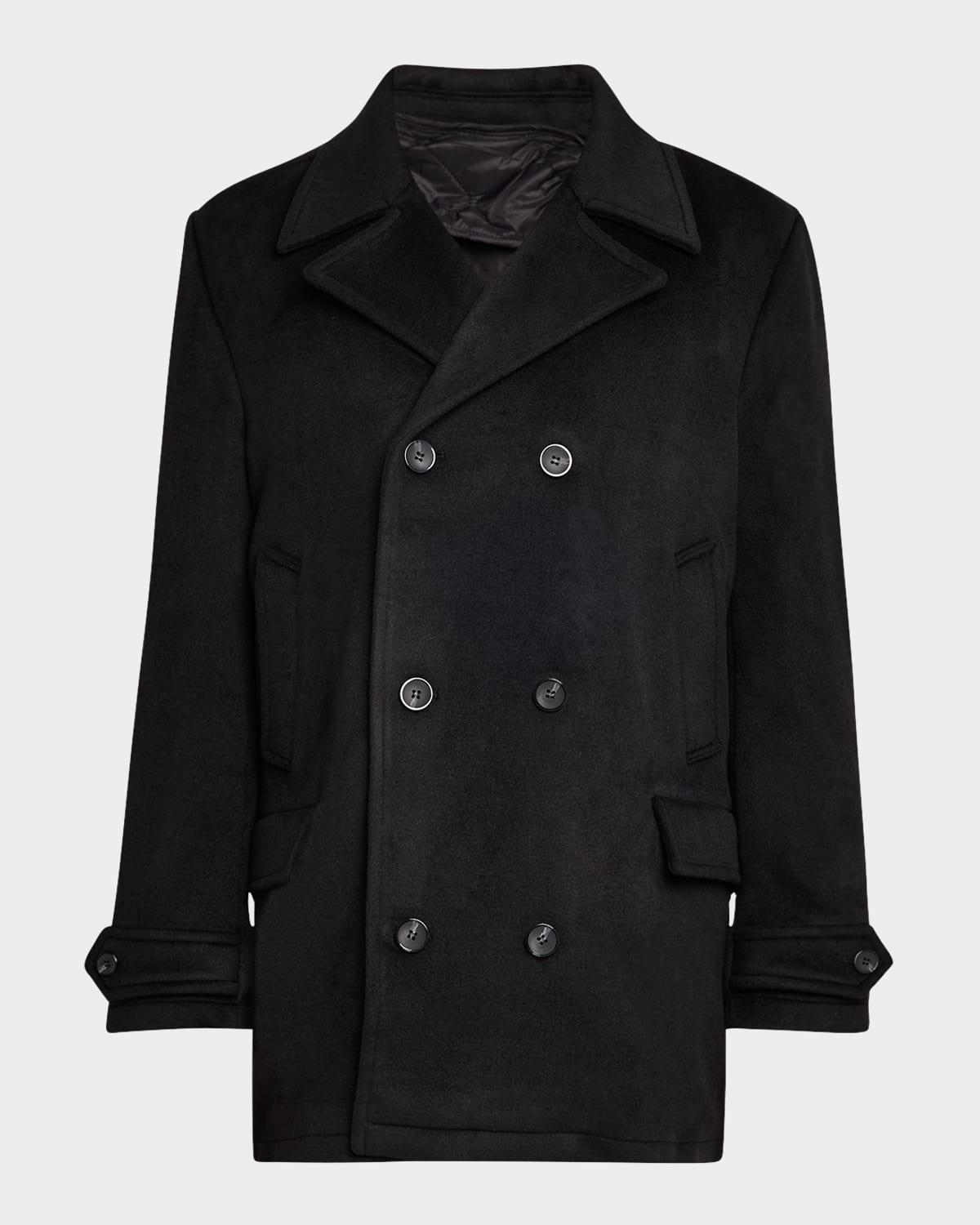 Men's Wool Peacoat with Nylon Bib Product Image