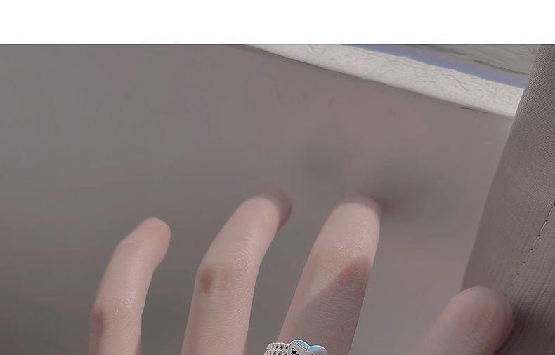 Heart Beaded Alloy Open Ring Product Image