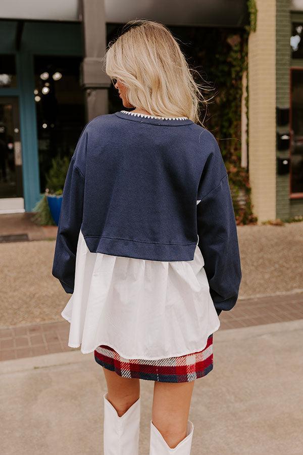 Sweet Whispers Shift Top in Navy Product Image