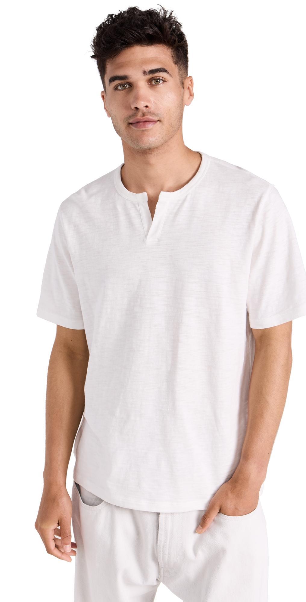 Vince Slub Split Neck Short Sleeve Tee Product Image