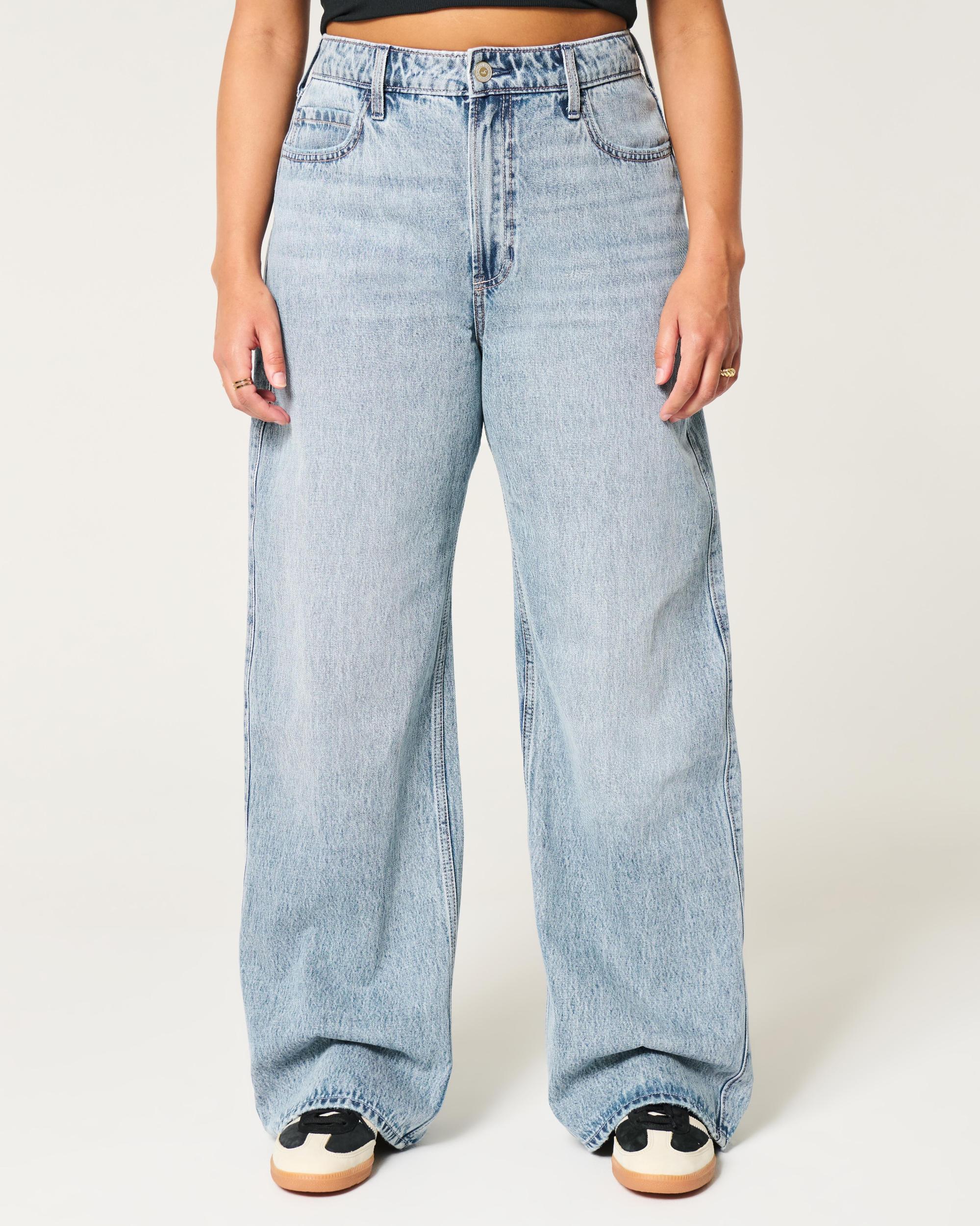 Ultra High-Rise Ripped Medium Wash Baggy Jeans Product Image