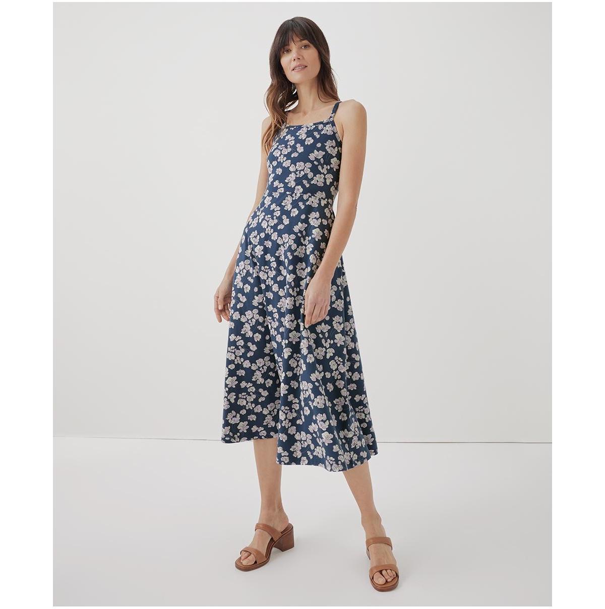 Women's Black Fit & Flare Midi Dress HS Product Image