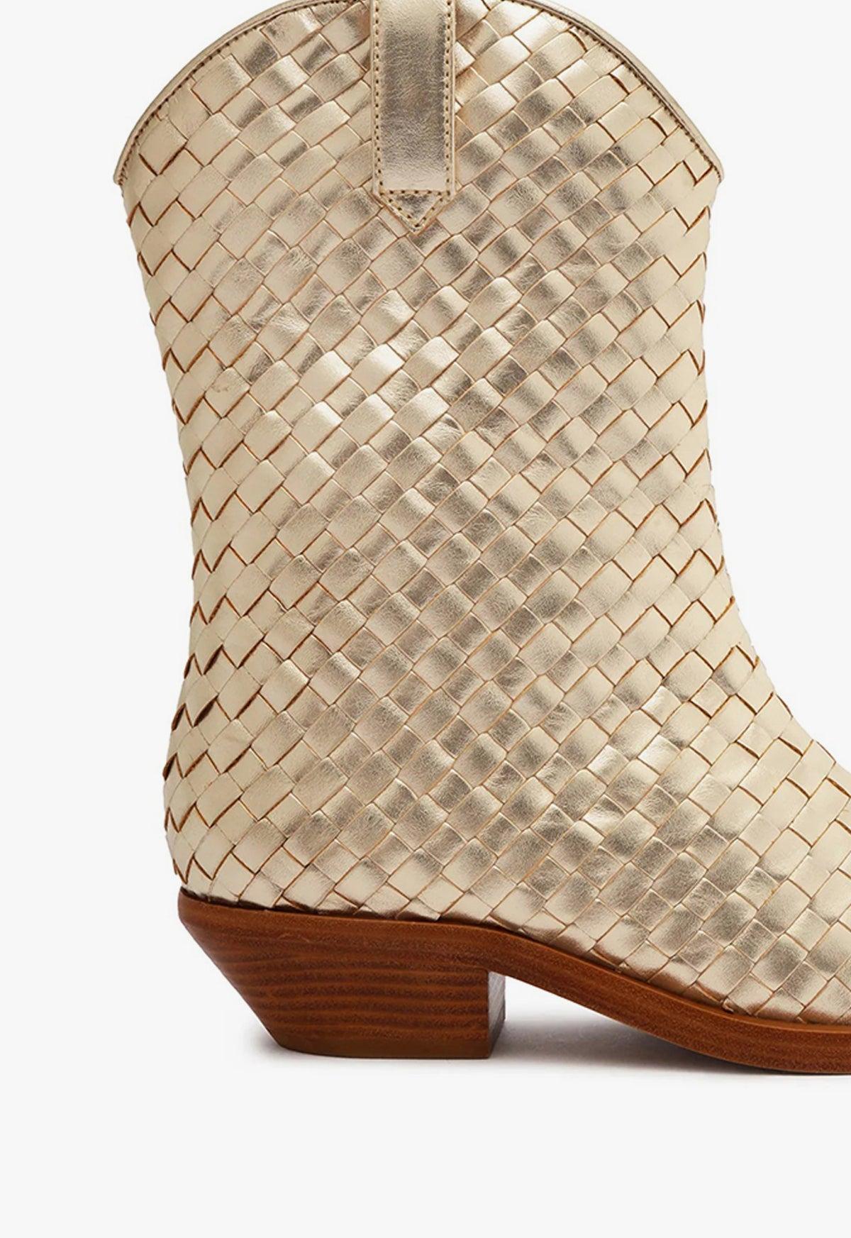 Cicera Woven Metallic Leather Bootie Product Image