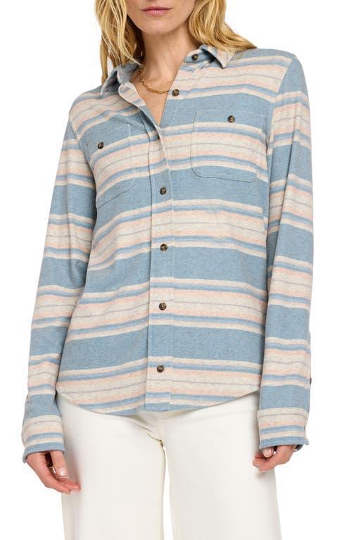 Faherty Legend Sweater Shirt (Tannin Stripe) Women's Clothing Product Image