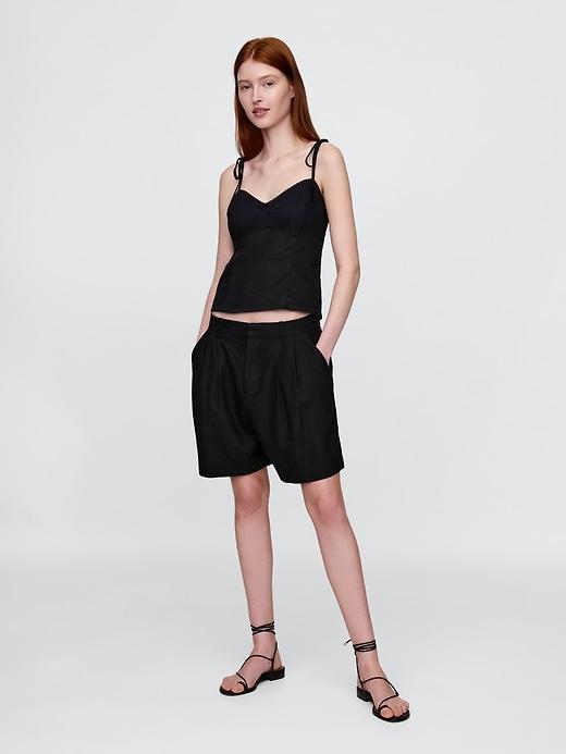 Linen-Blend Tie-Strap Cami Product Image
