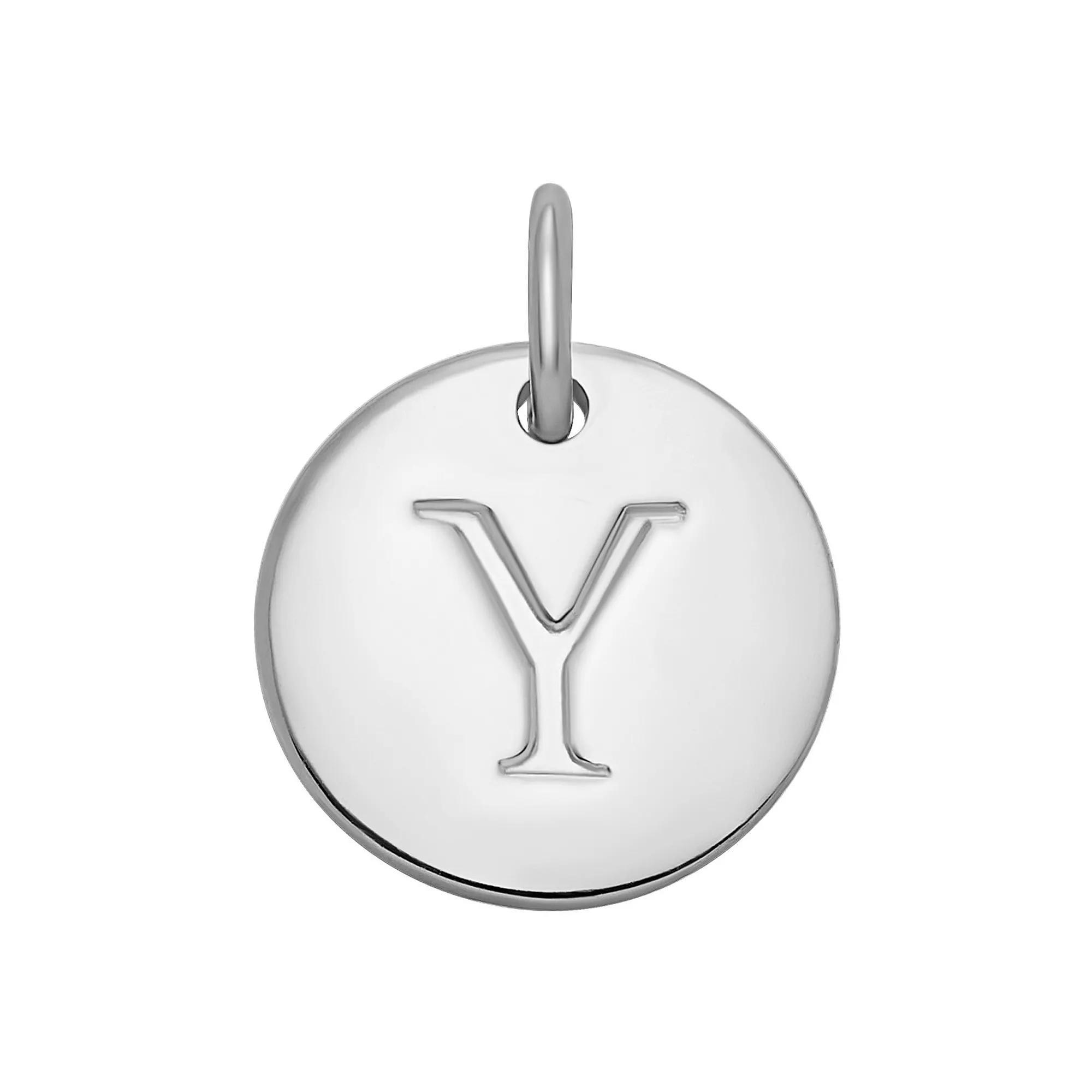 PRIMROSE Sterling Silver Letter Disc Charm, Women's, Sterling Silver N Product Image