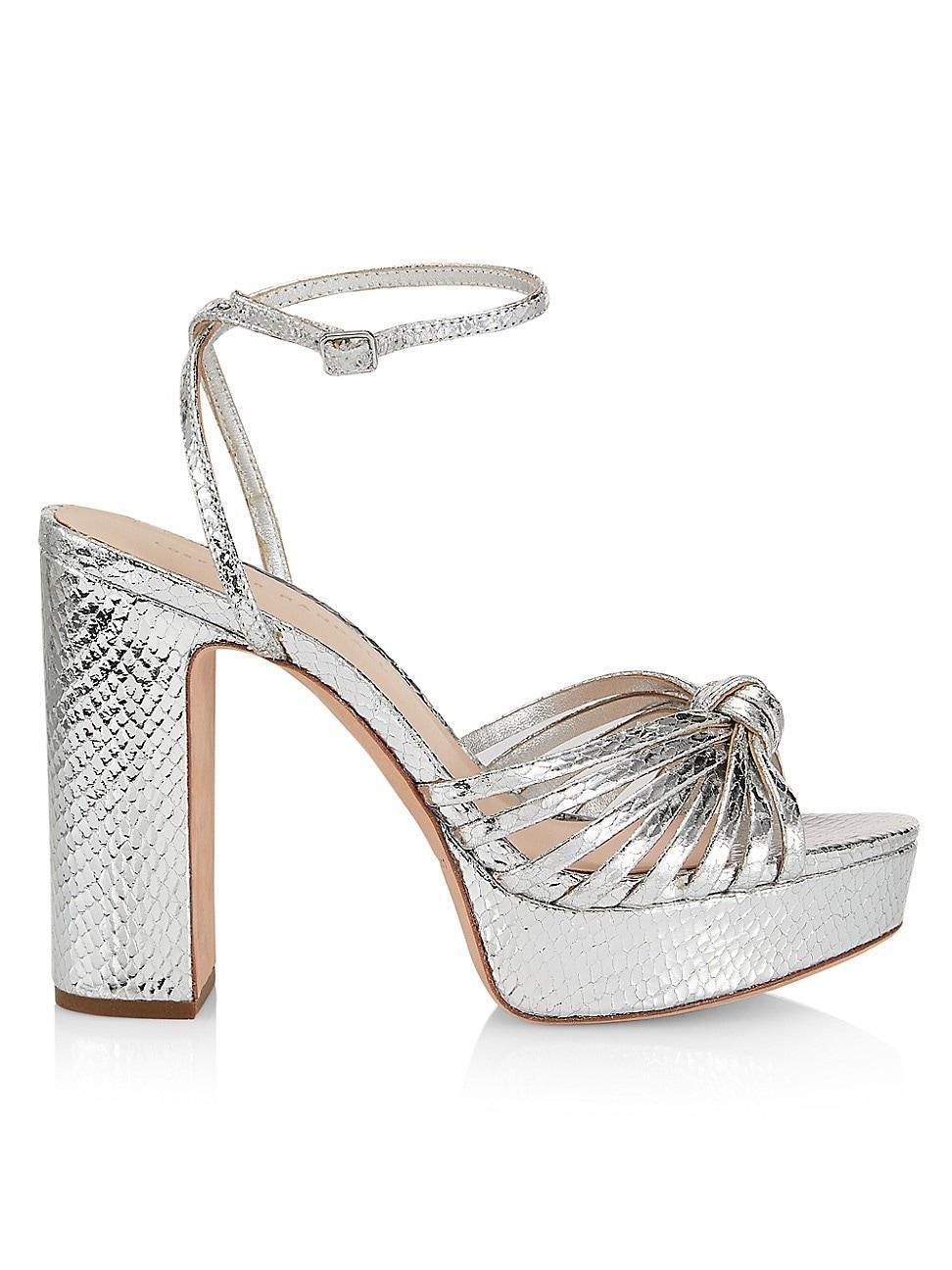 Womens Rivka 115MM Leather Knot Platform Sandals Product Image