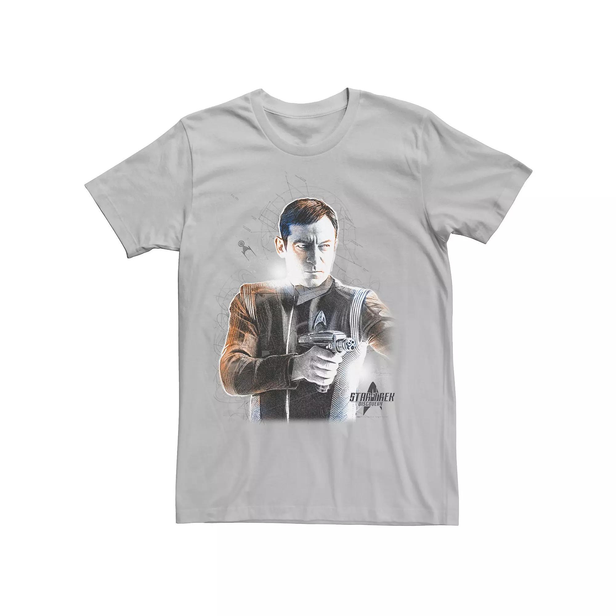 Men's Star Trek Discovery Lorca Sketch Schematic Tee, Size: Small, Silver Product Image