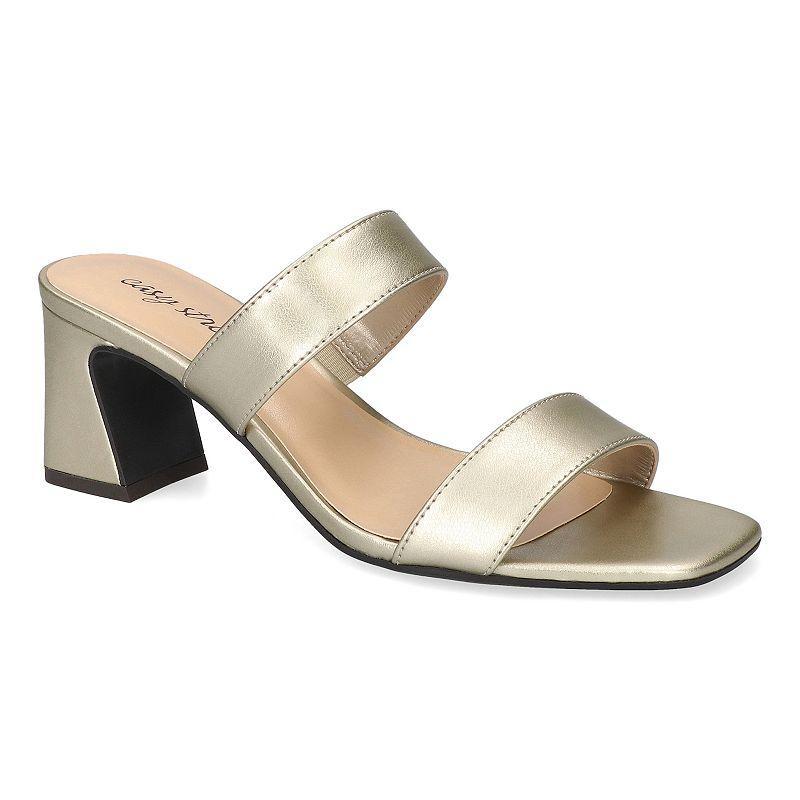 Easy Street Clovelle Women's Square Toe Block Heel Sandals, Size: 7, Silver Product Image
