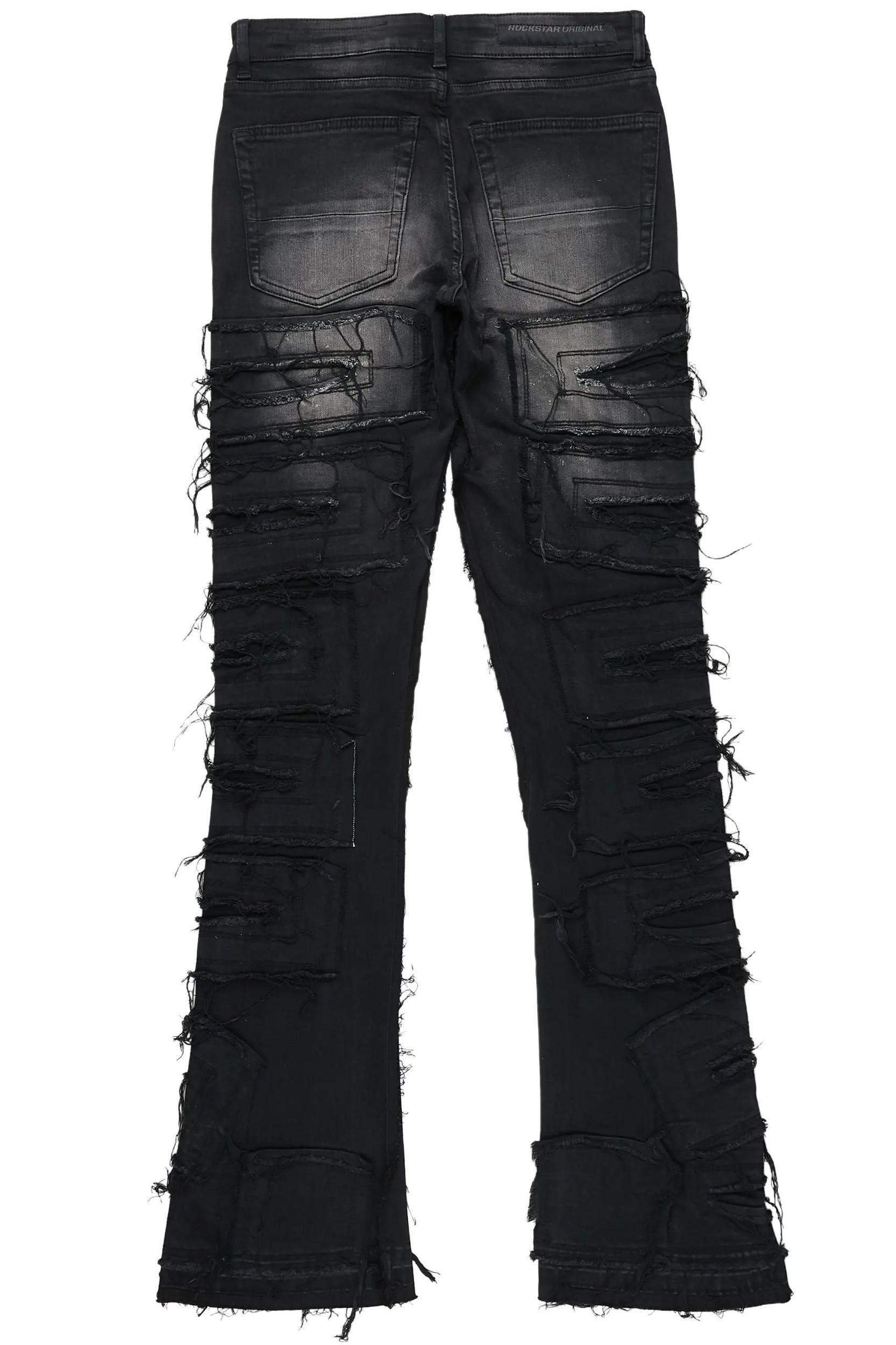 Wayland Dark Grey Stacked Flare Jean Male Product Image