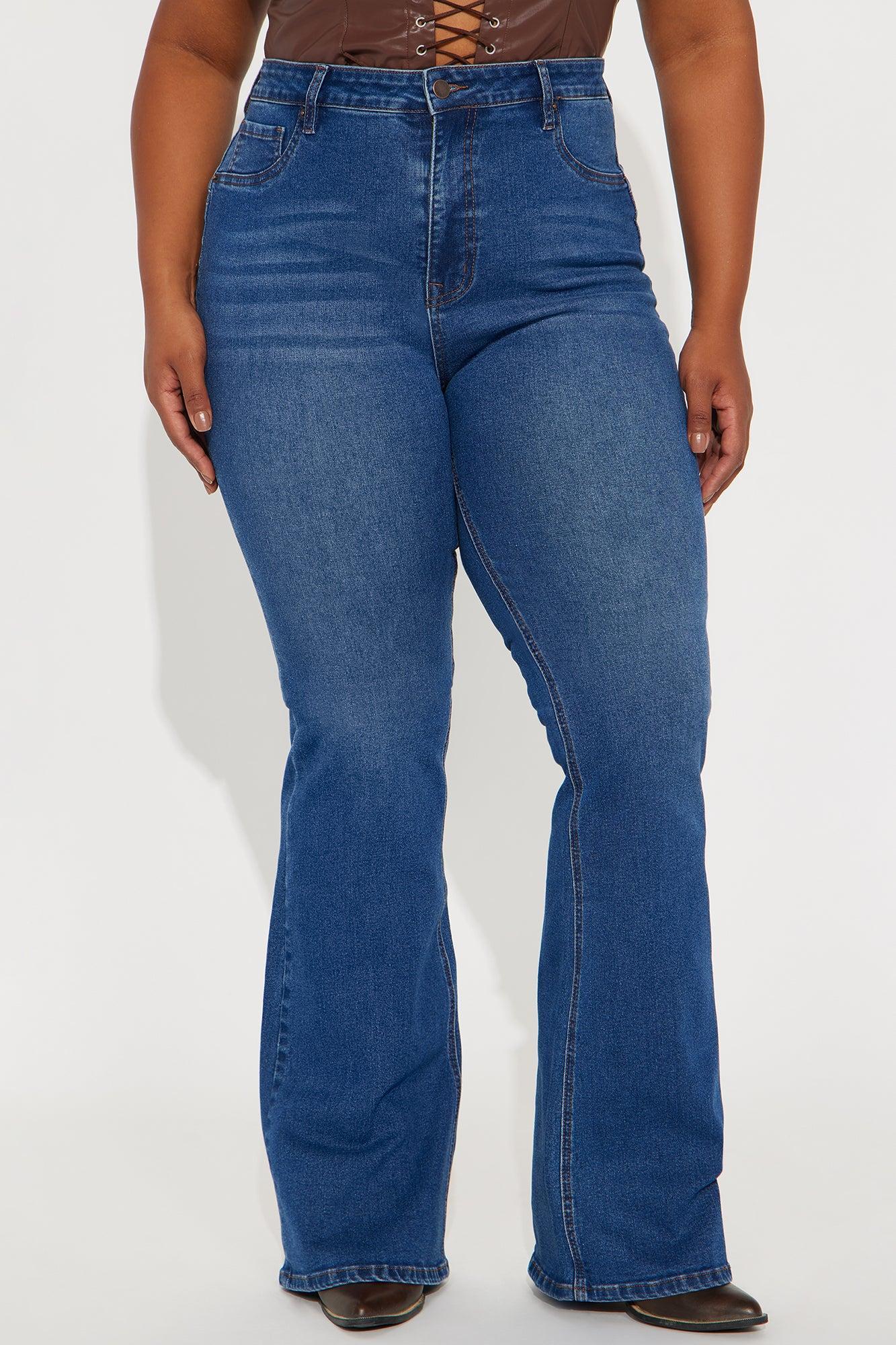 Tall Audrey Booty Lifting Stretch Flare Jeans - Dark Wash Product Image