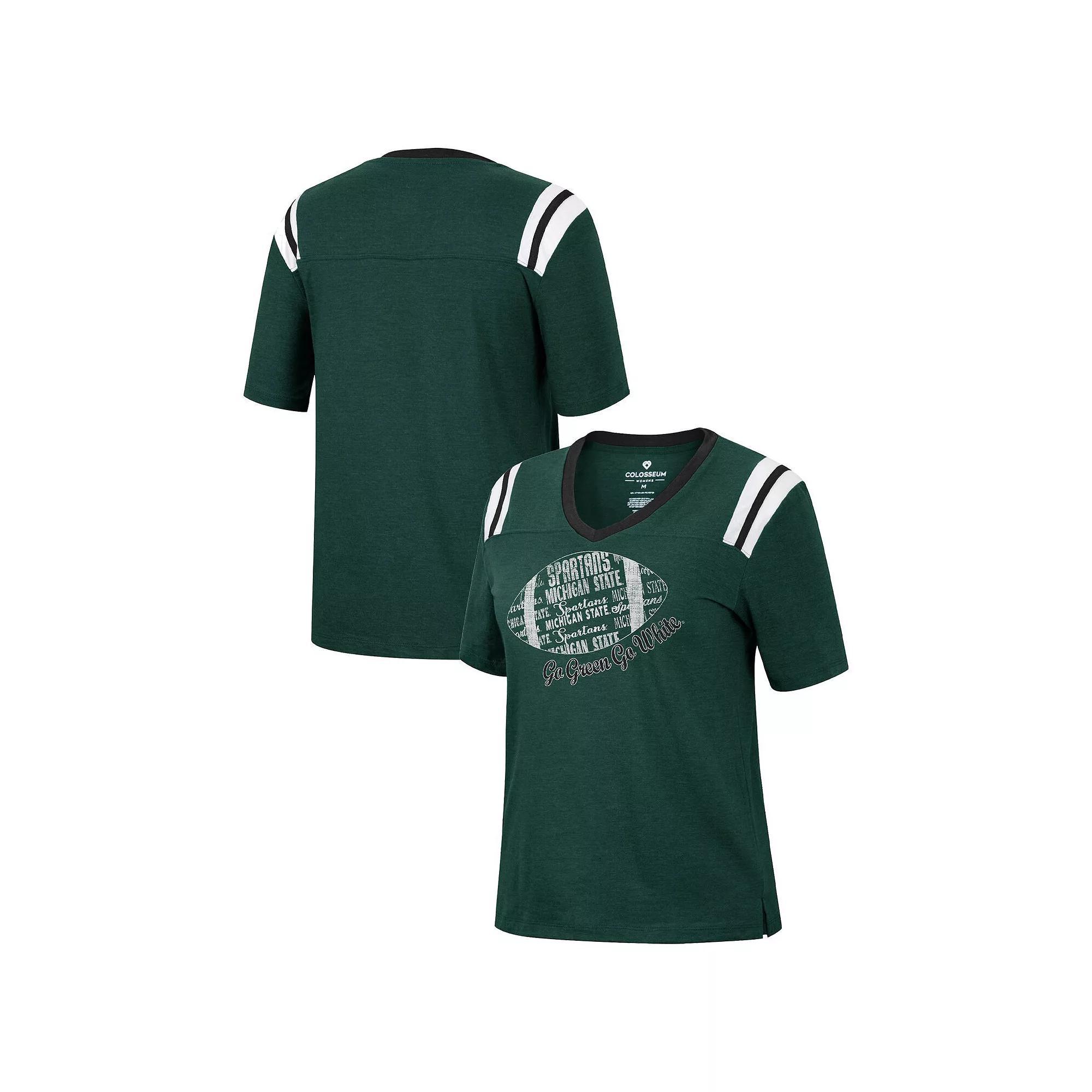 Womens Colosseum Heathered Notre Dame Fighting Irish 15 Min Early Football V-Neck T-Shirt Blue Product Image