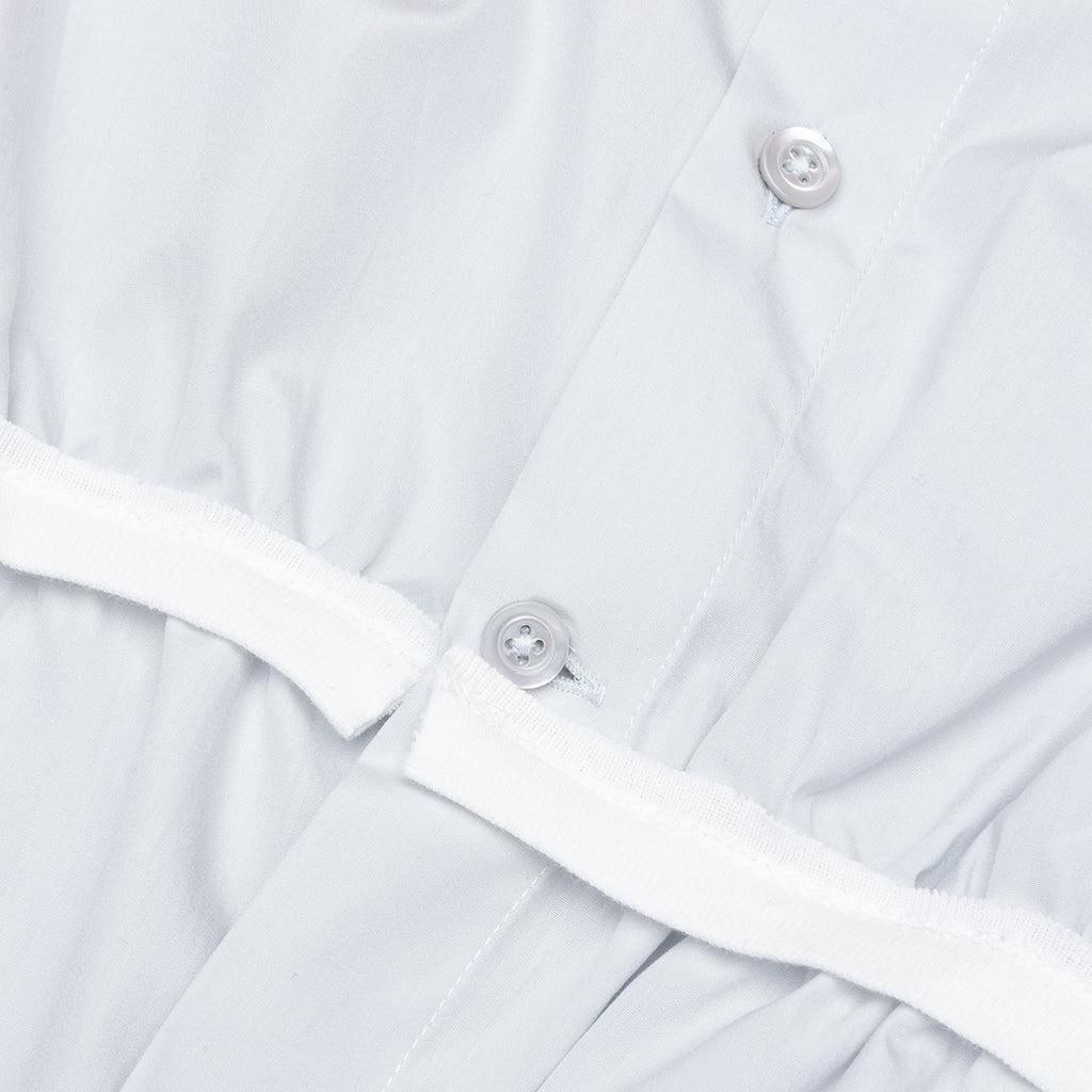 Loose Fit Button Shirt with White Accents - Light Blue Male Product Image