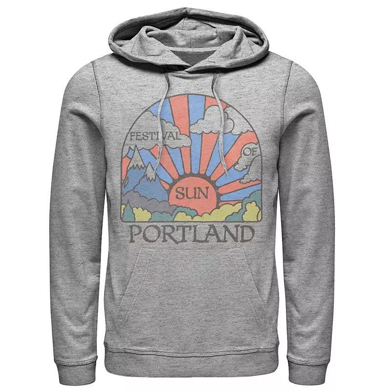 Men's Star Wars The Rise of Skywalker Retro D-0 Sunset Hoodie, Size: Small, Athletic Grey Product Image