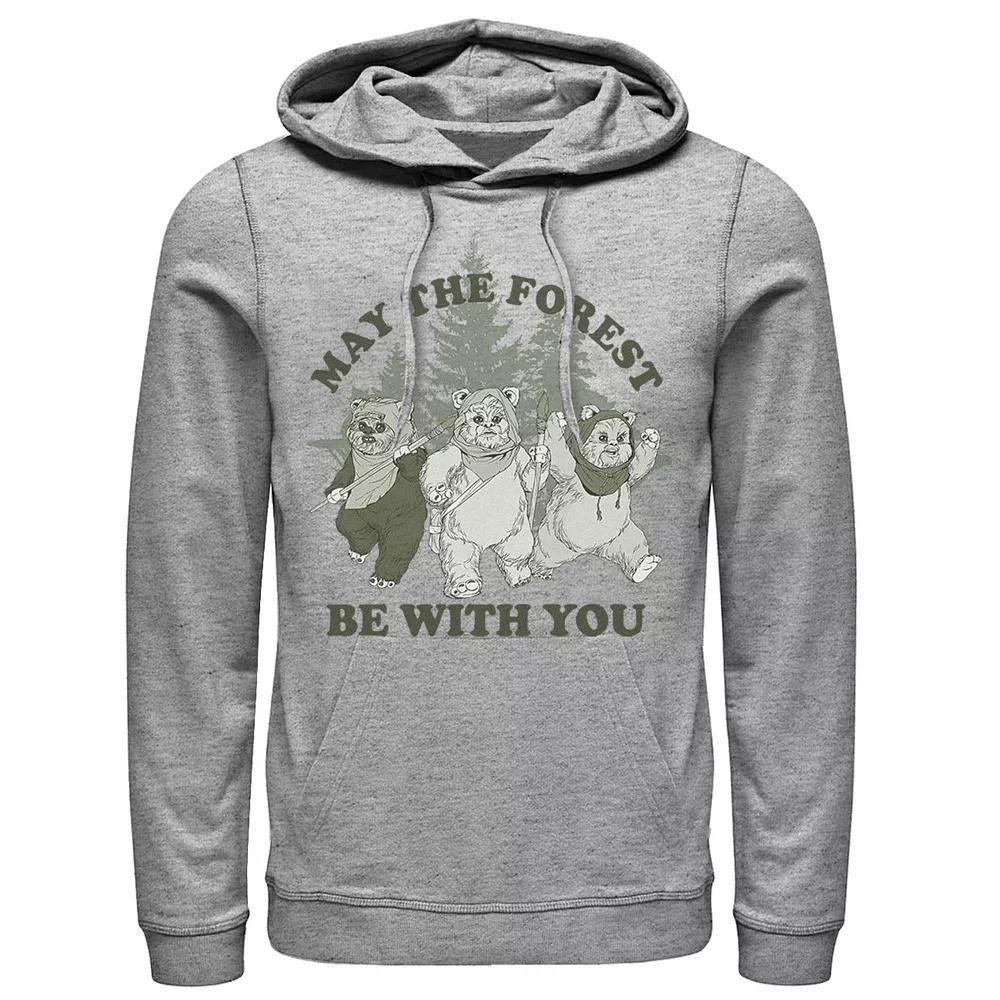 Men's Star Wars Ewoks May The Forest Be With You Hoodie, Size: XXL, Athletic Grey Product Image