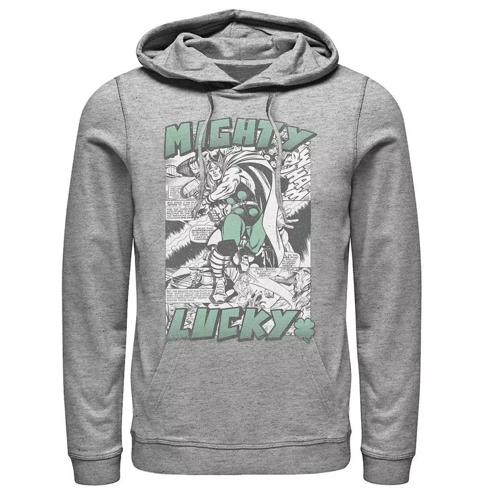 Men's Marvel Thor Mighty Lucky St. Patrick's Hoodie, Size: Large, Athletic Grey Product Image