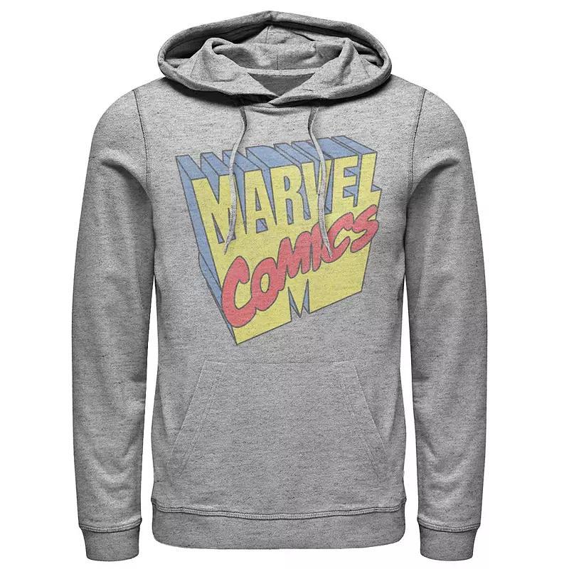 Men's Marvel Comics Three Dimensional Logo Hoodie, Size: XXL, Athletic Grey Product Image