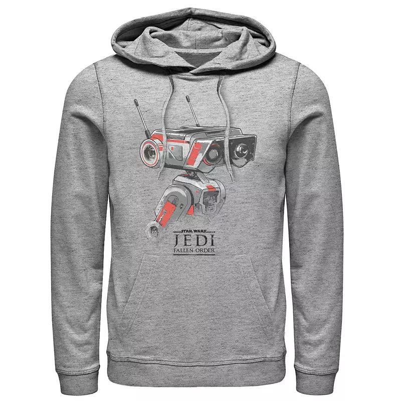 Men's Star Wars The Rise of Skywalker Retro D-0 Sunset Hoodie, Size: Small, Athletic Grey Product Image