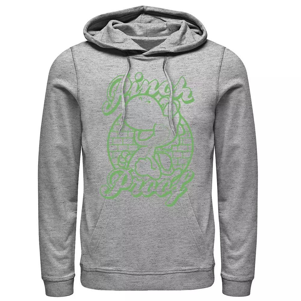 Men's Nintendo Super Mario St. Patty's Yoshi Pinch Proof White Hoodie, Size: Large, Athletic Grey Product Image