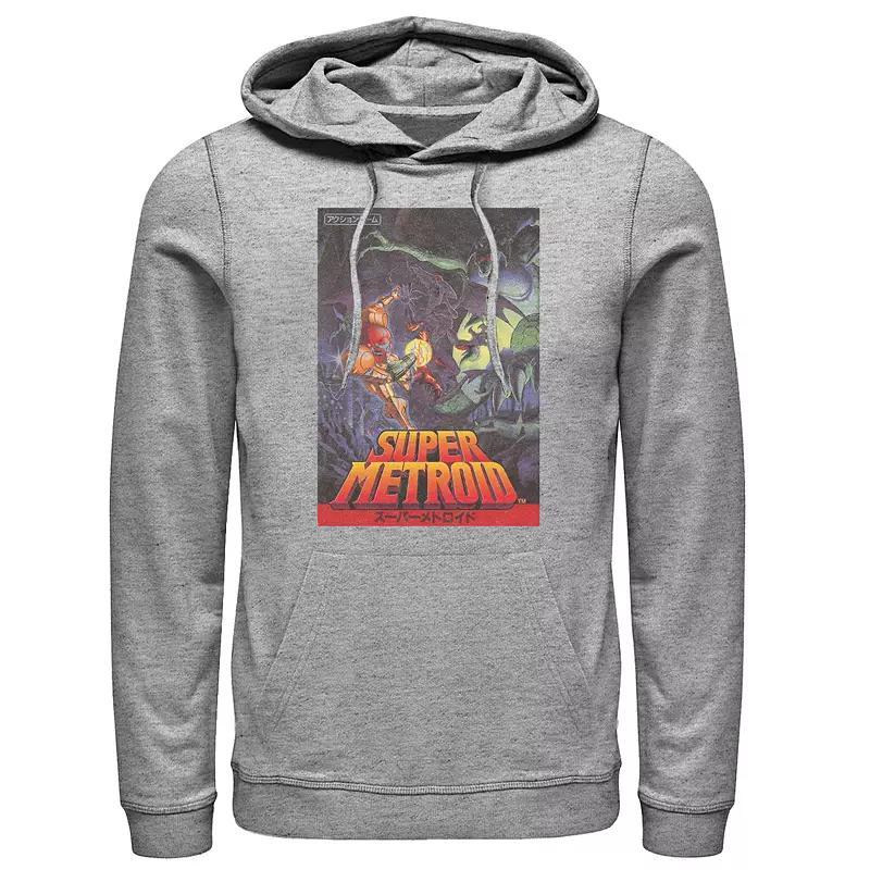 Men's Nintendo Super Meteoroid Pullover Hoodie, Size: XL, Athletic Grey Product Image