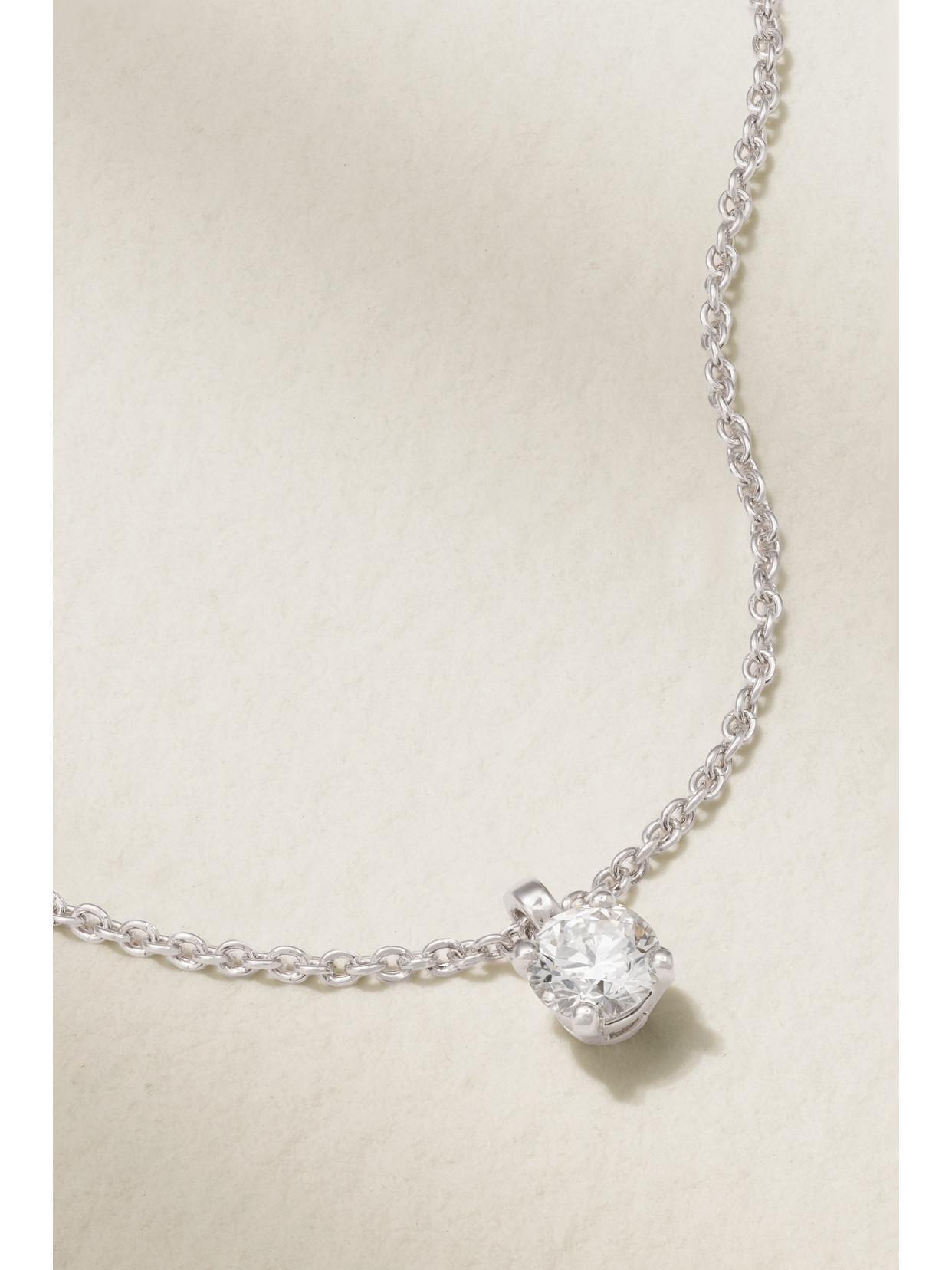 DE BEERS Classic Platinum Diamond Necklace In Gold Product Image