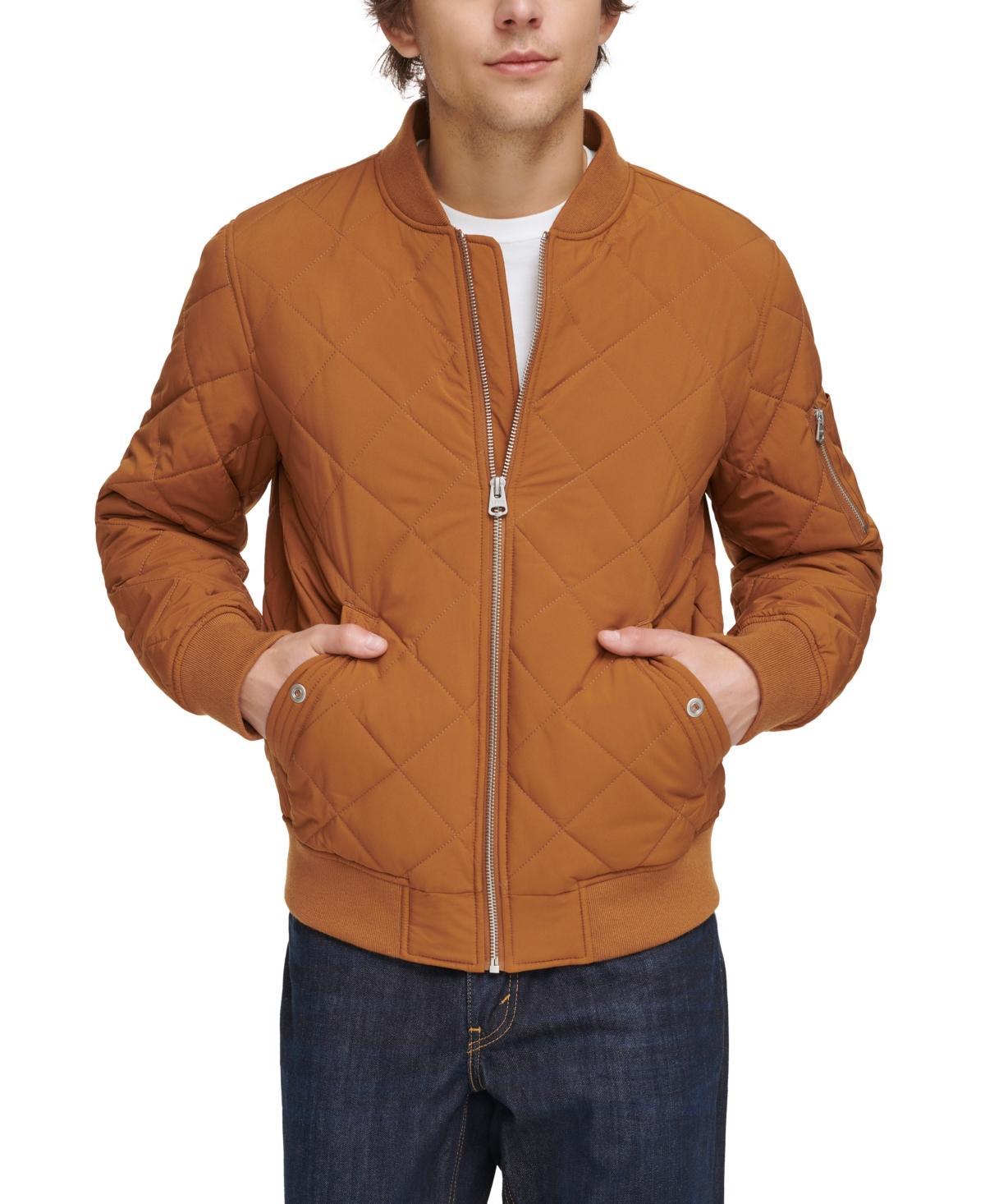 Mens Levis Diamond Quilted Bomber Jacket Brown Brown Product Image