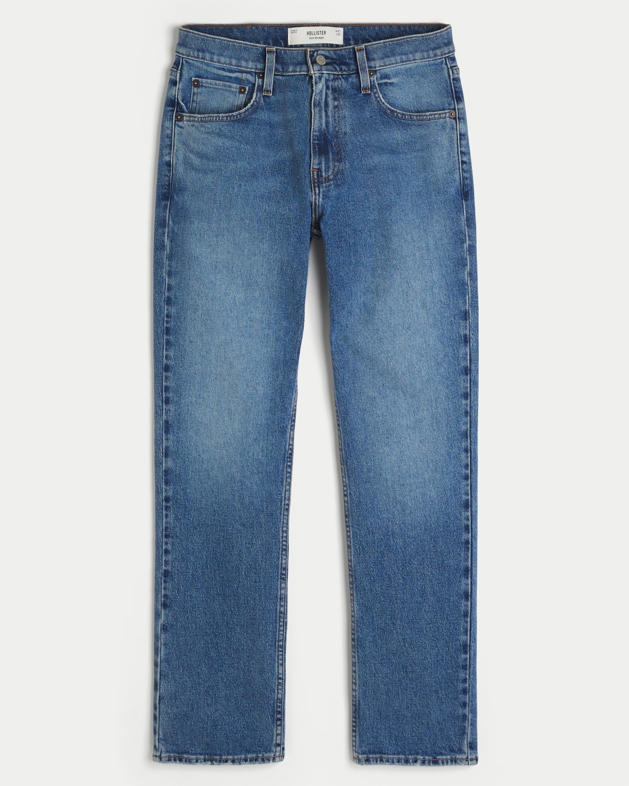 Medium Wash Slim Straight Jeans Product Image