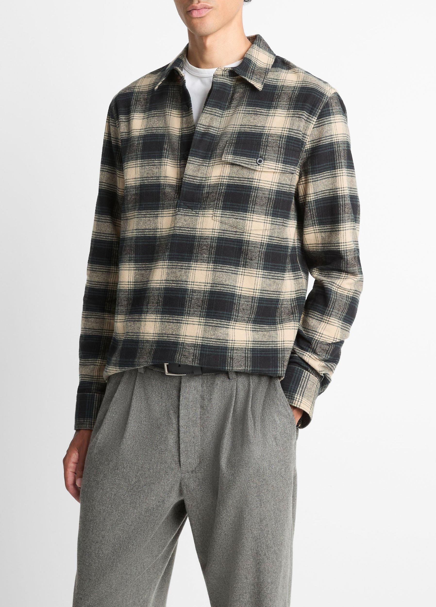 Bowden Plaid Cotton Popover Shirt Product Image