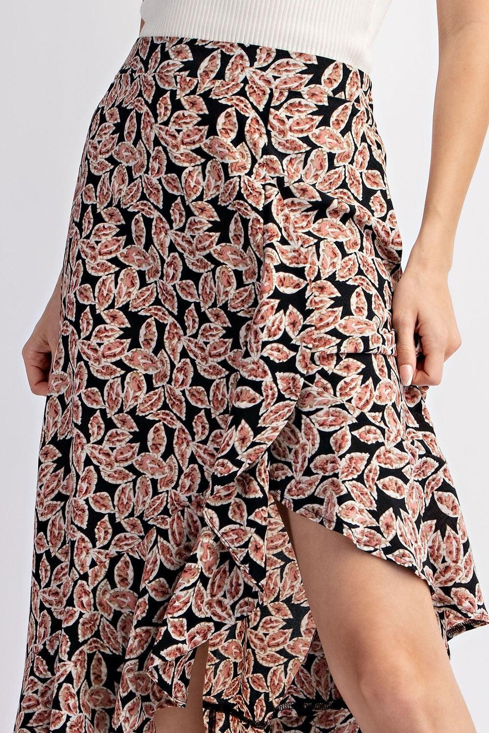 Floral Printed Midi Skirt Product Image