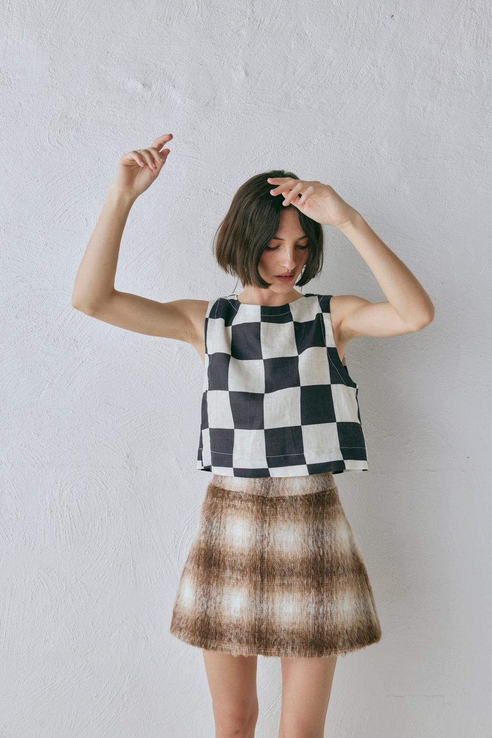 Naya Linen Top Check Product Image