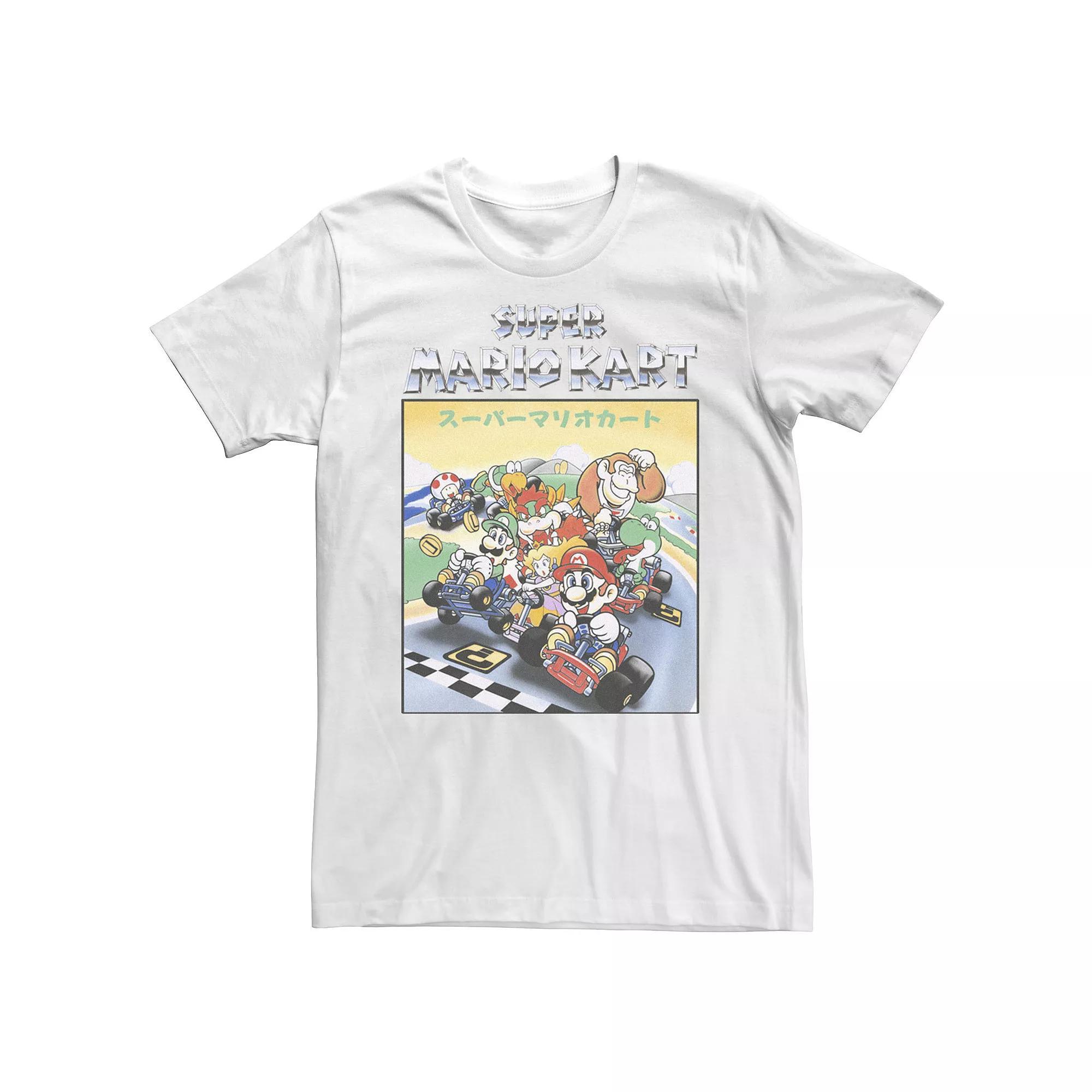Men's Nintendo Mario Kart Kanji Poster Tee, Size: Medium, White Product Image