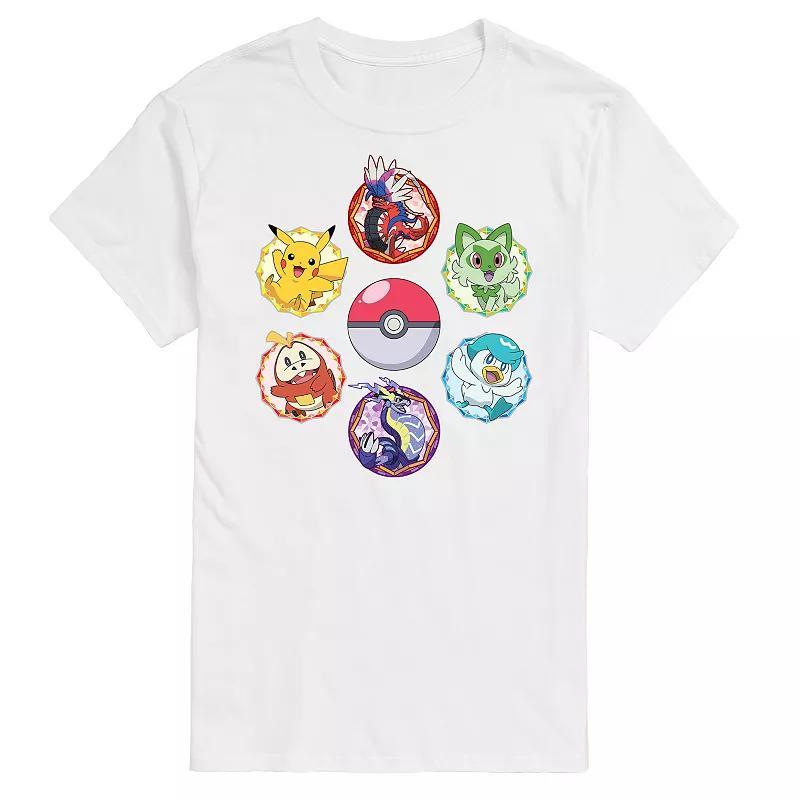 Big & Tall Pokemon Sparkle Badge Portraits Graphic Tee, Mens Product Image