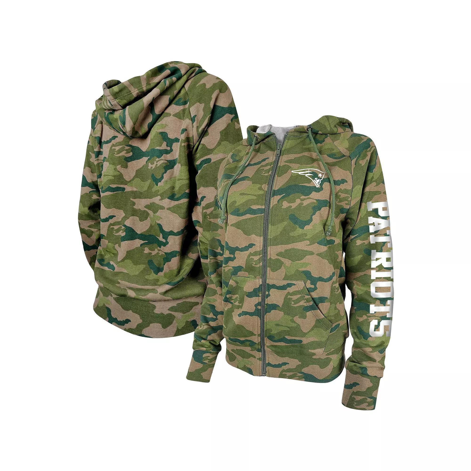 Women's New Era Camo Tampa Bay Buccaneers Raglan Full-Zip Hoodie, Size: Large, Green Product Image