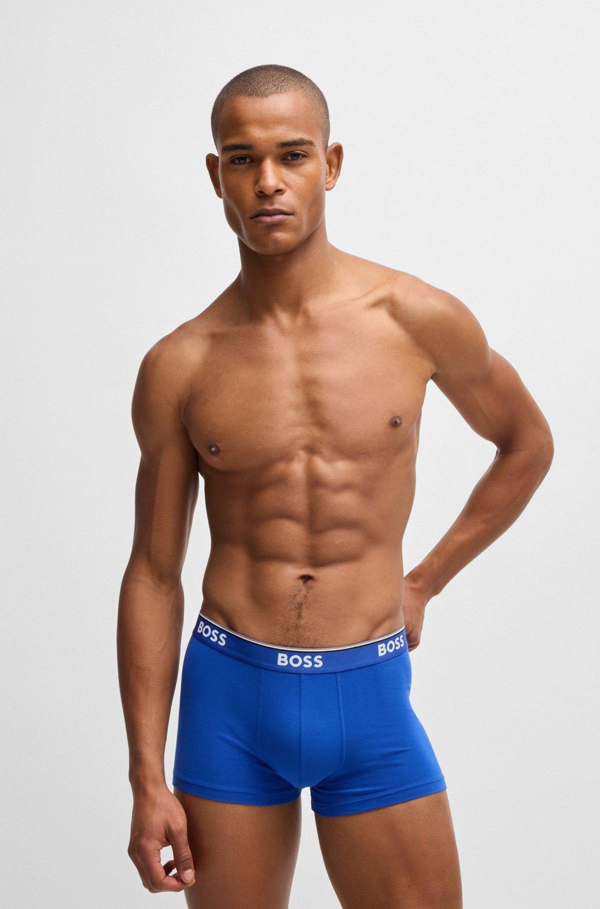 Three-pack of stretch-cotton trunks with logo waistbands Product Image