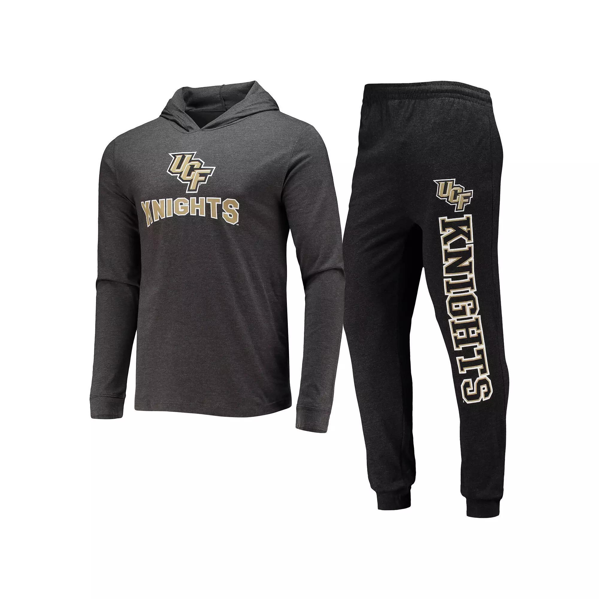 Men's Concepts Sport Black/Charcoal UCF Knights Meter Long Sleeve Hoodie T-Shirt & Jogger Pants Set, Size: XL Product Image