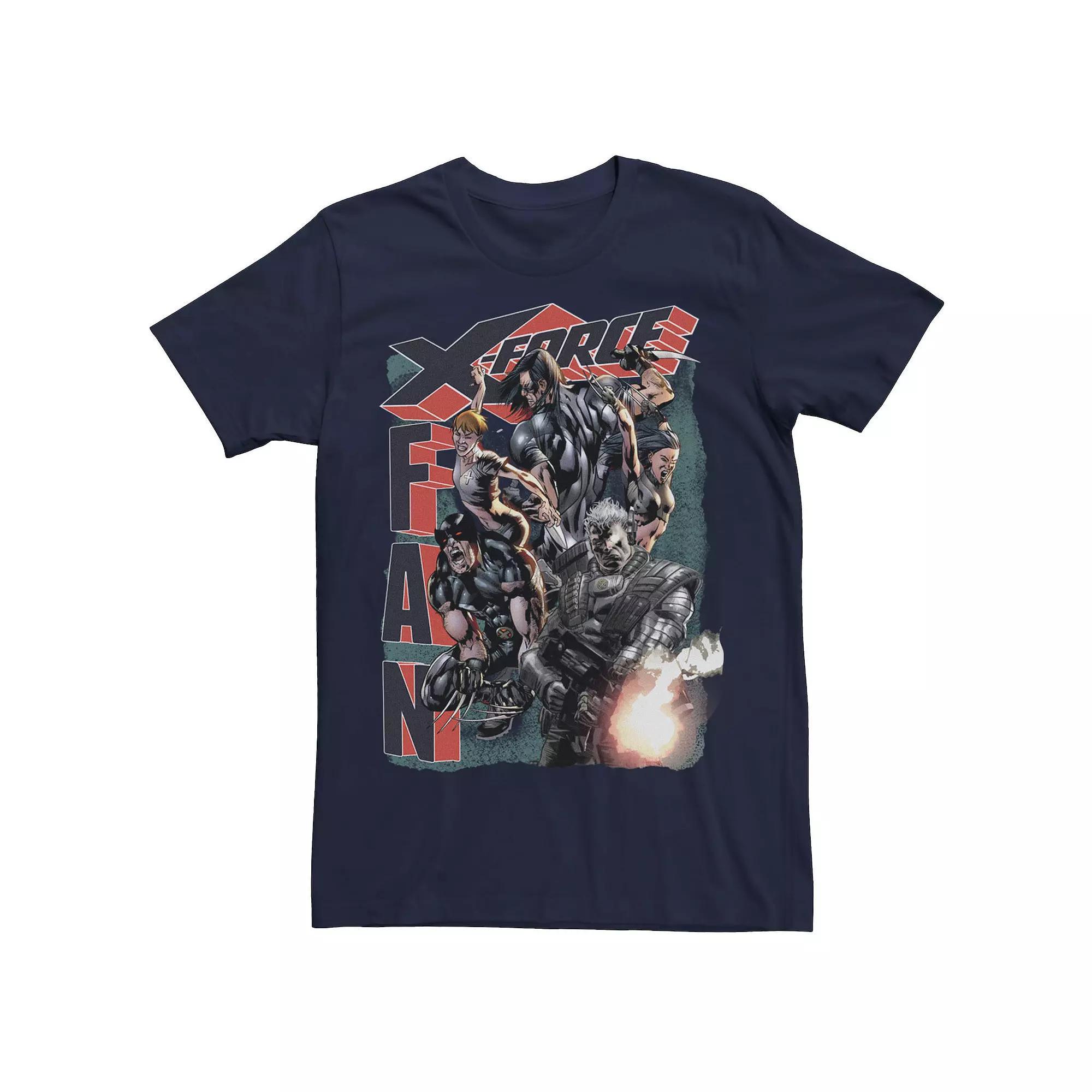 Men's Marvel X-Force Fan Group Shot Tee, Size: Large, Blue Product Image