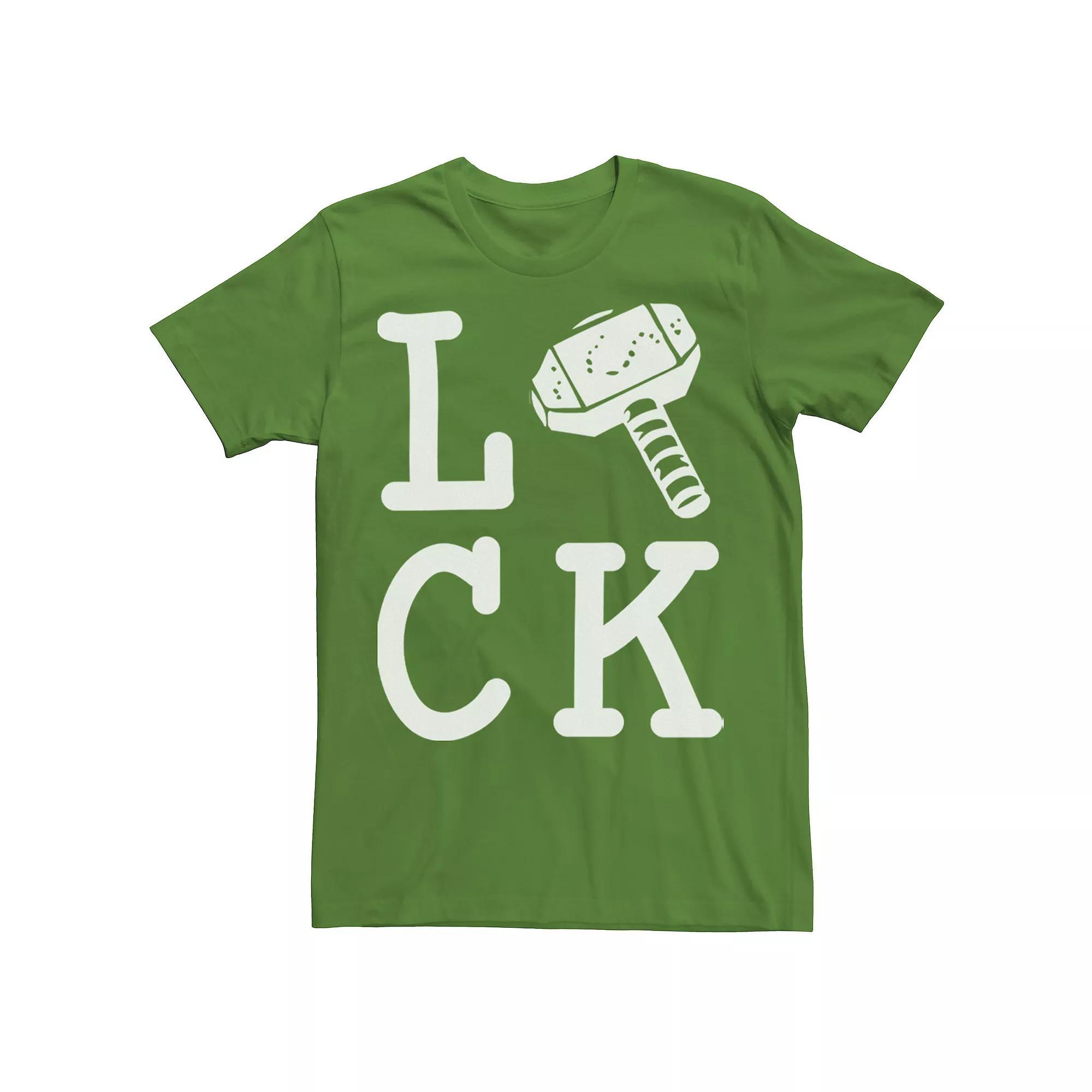Men's Marvel Thor Large Luck Text Tee, Size: Medium, Kelly Product Image