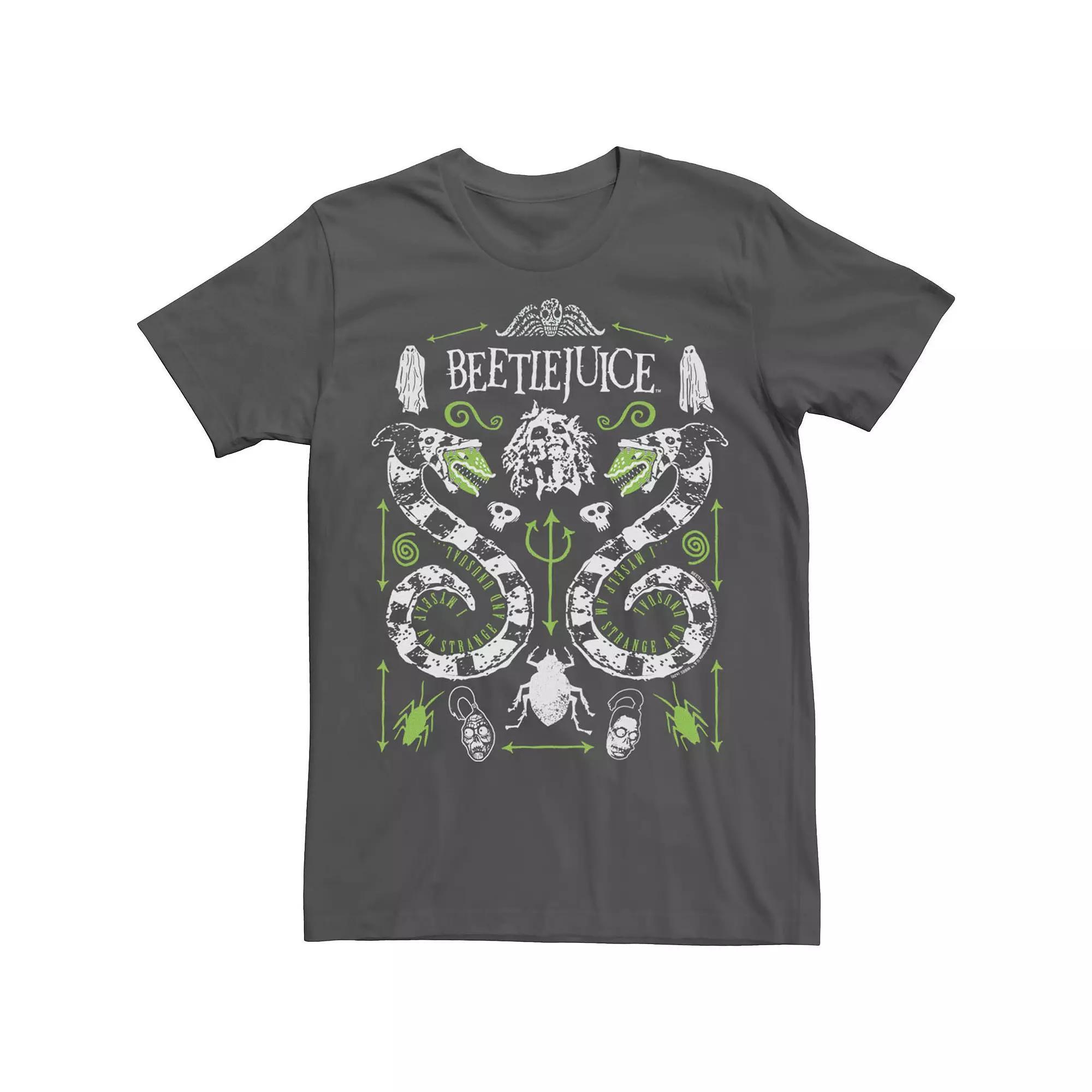Men's Beetlejuice Sandworm Folk Poster Tee, Size: Medium, Grey Product Image