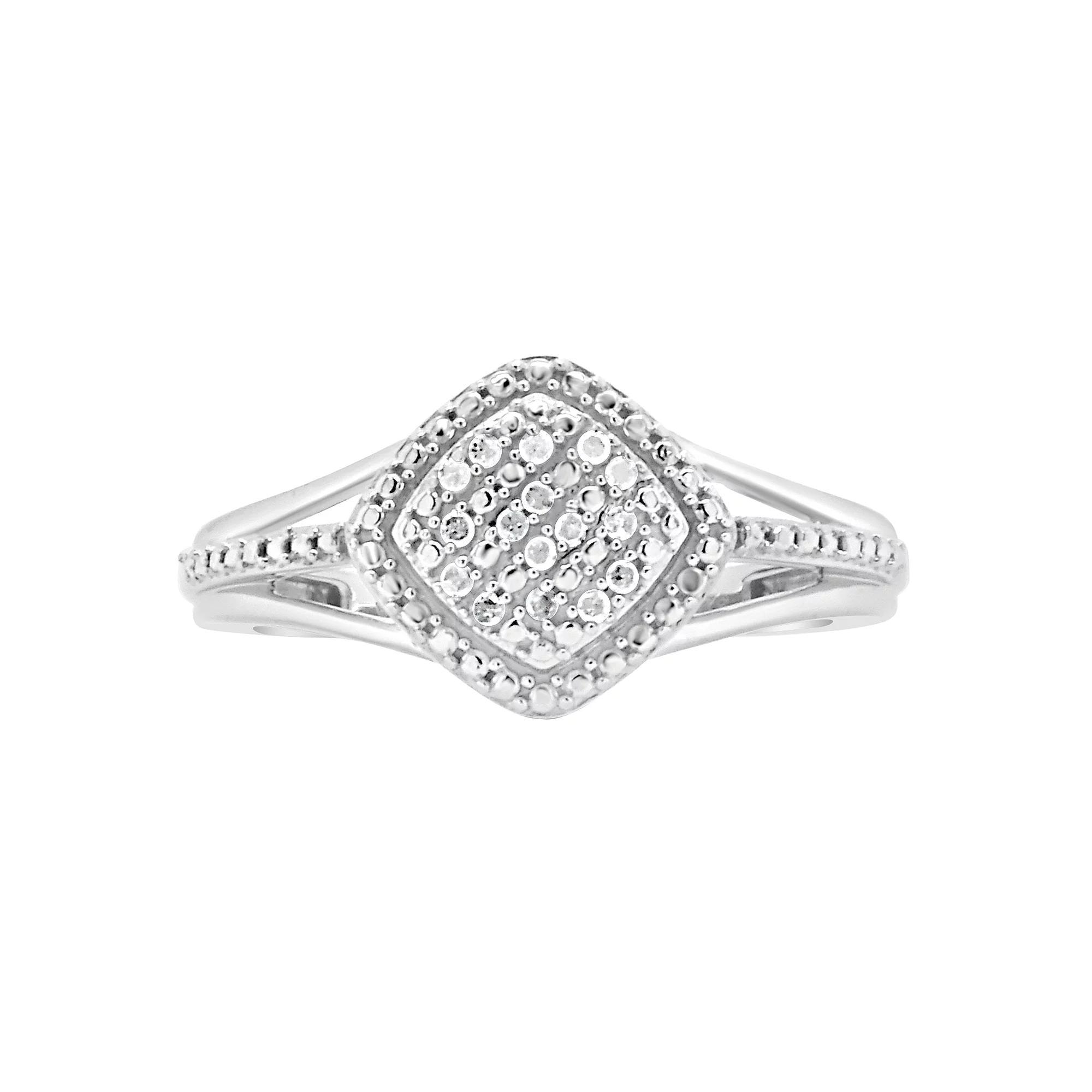 Celebration Gems Sterling Silver 1/10 Carat T.W. Diamond Ring, Women's, Size: 5 Product Image