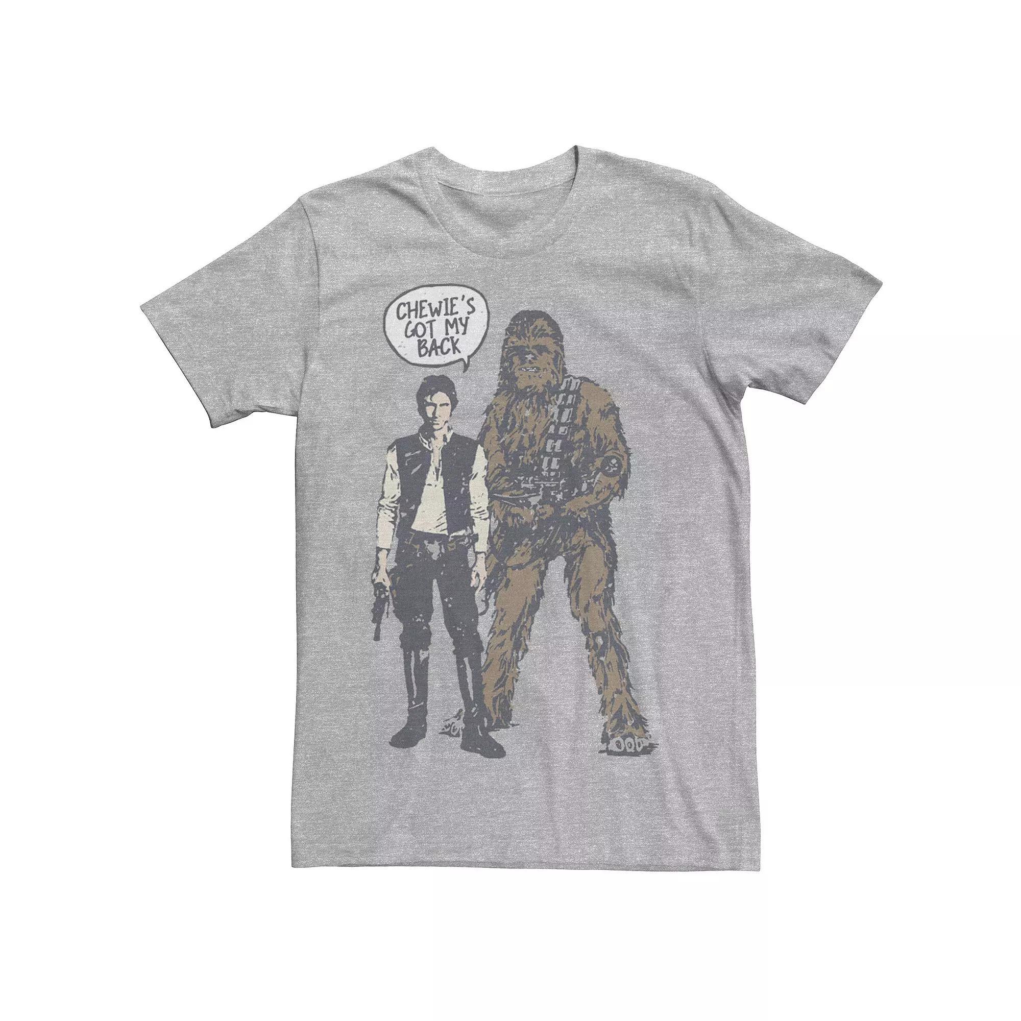 Men's Star Wars Han Chewie's Got My Back Doodle Tee, Size: Medium, Athletic Grey Product Image