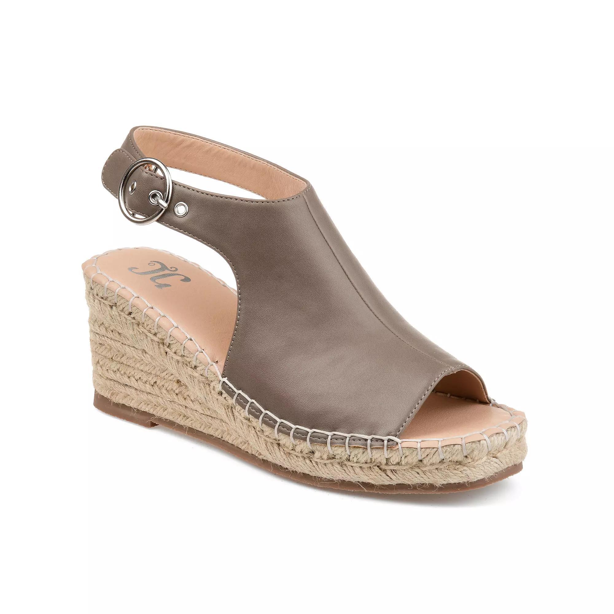 Journee Crew Womens Espadrille Wedges Brown Product Image