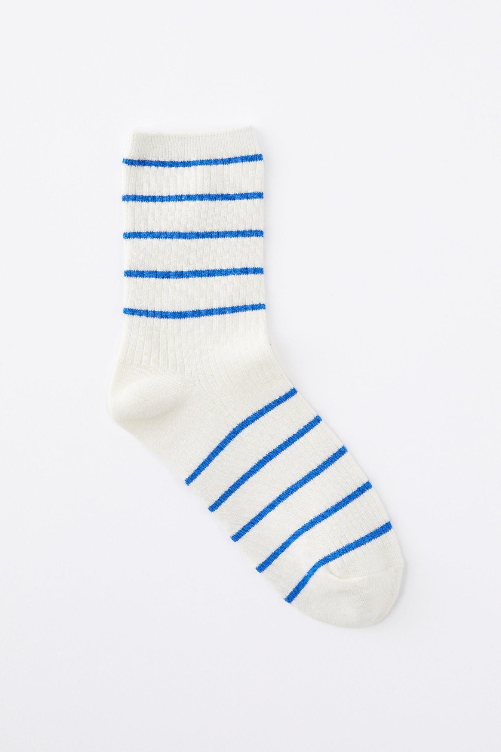 Stripe Ribbed Crew Sock Product Image