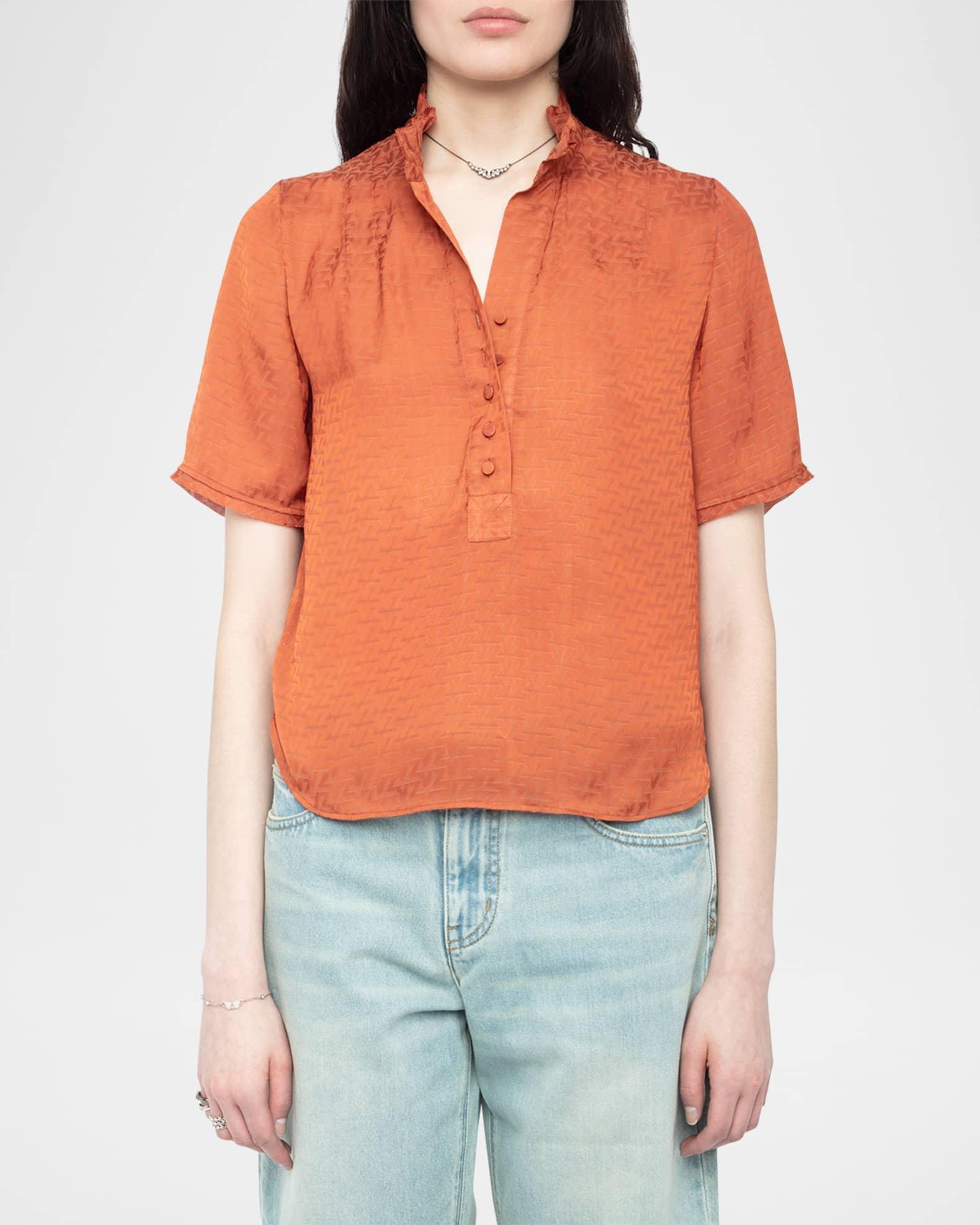 Topher Satin Monogram Blouse Product Image