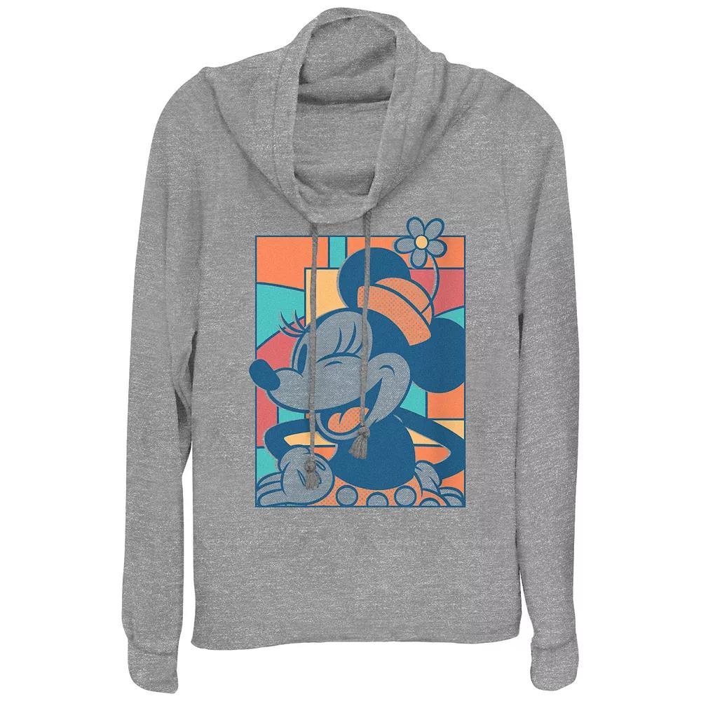 Disney's Minnie Mouse Wink Plus Size Cowlneck Graphic Lightweight Long Sleeve, Women's, Size: 1XL, Gray Grey Product Image