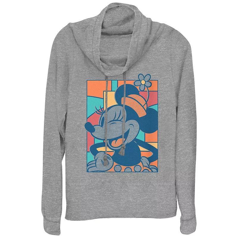 Disney's Minnie Mouse Wink Plus Size Cowlneck Graphic Lightweight Long Sleeve, Women's, Size: 1XL, Gray Grey Product Image