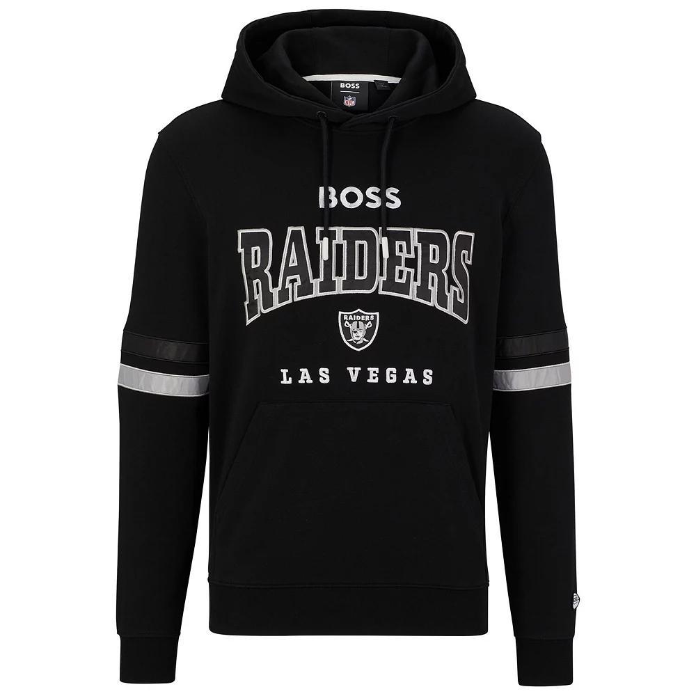 Men's BOSS X NFL  Black/White Las Vegas Raiders Touchdown Pullover Hoodie, Size: Small, Lvr Black Product Image