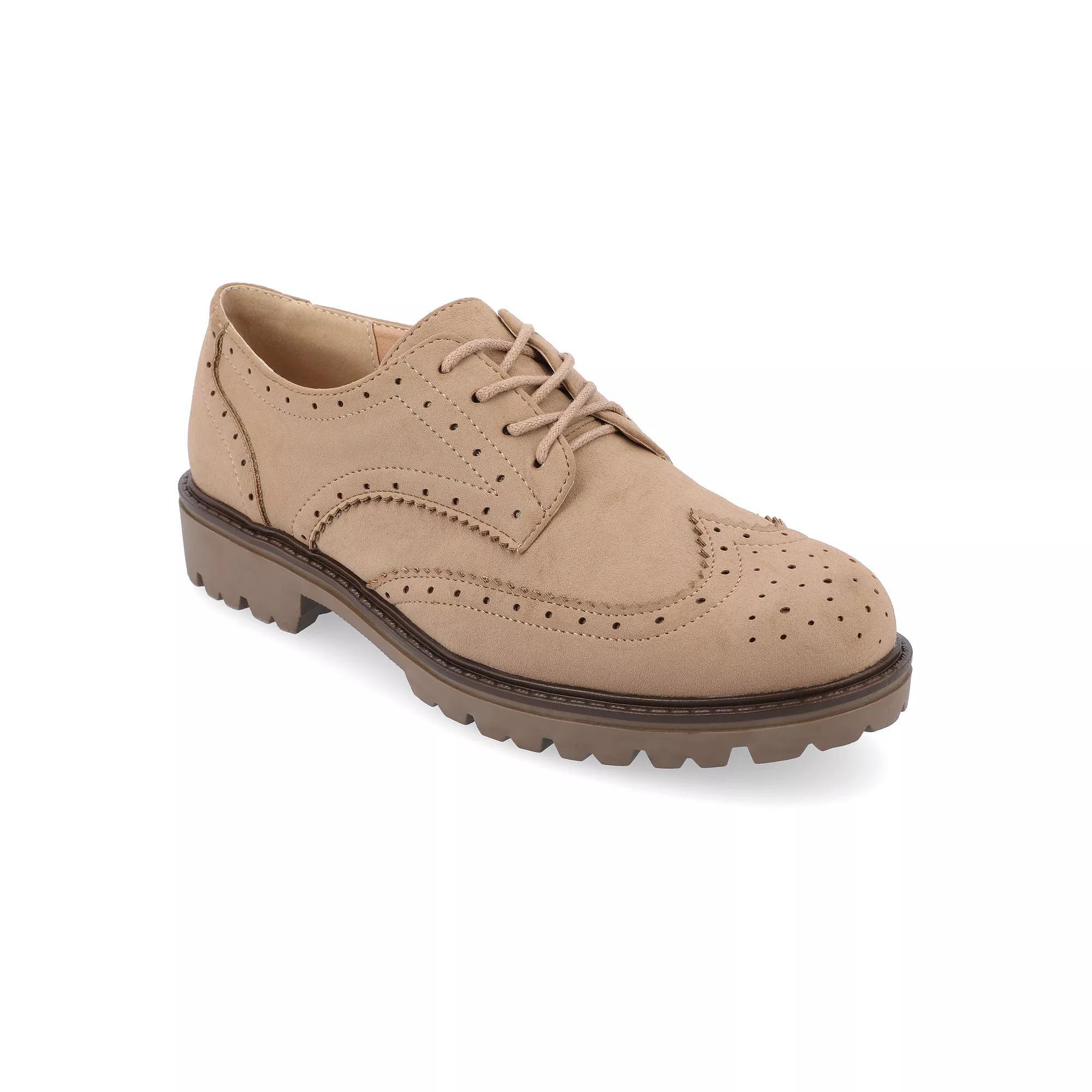 Journee Claudiya Tru Comfort Foam Womens Oxford Shoes Brown Product Image