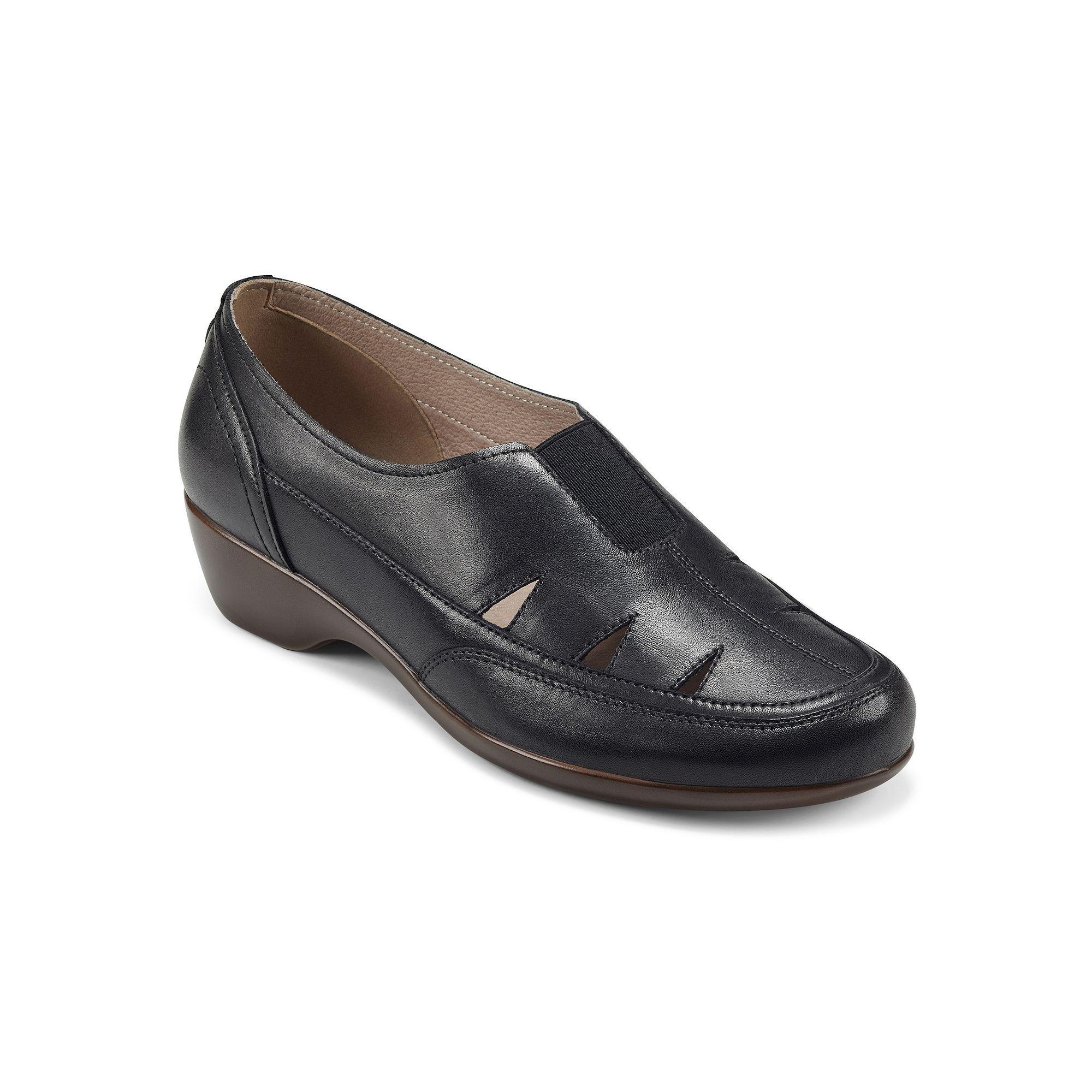 Easy Spirit Daisie Women's Cut Out Mules, Size: 6 Wide, Black Leather Product Image