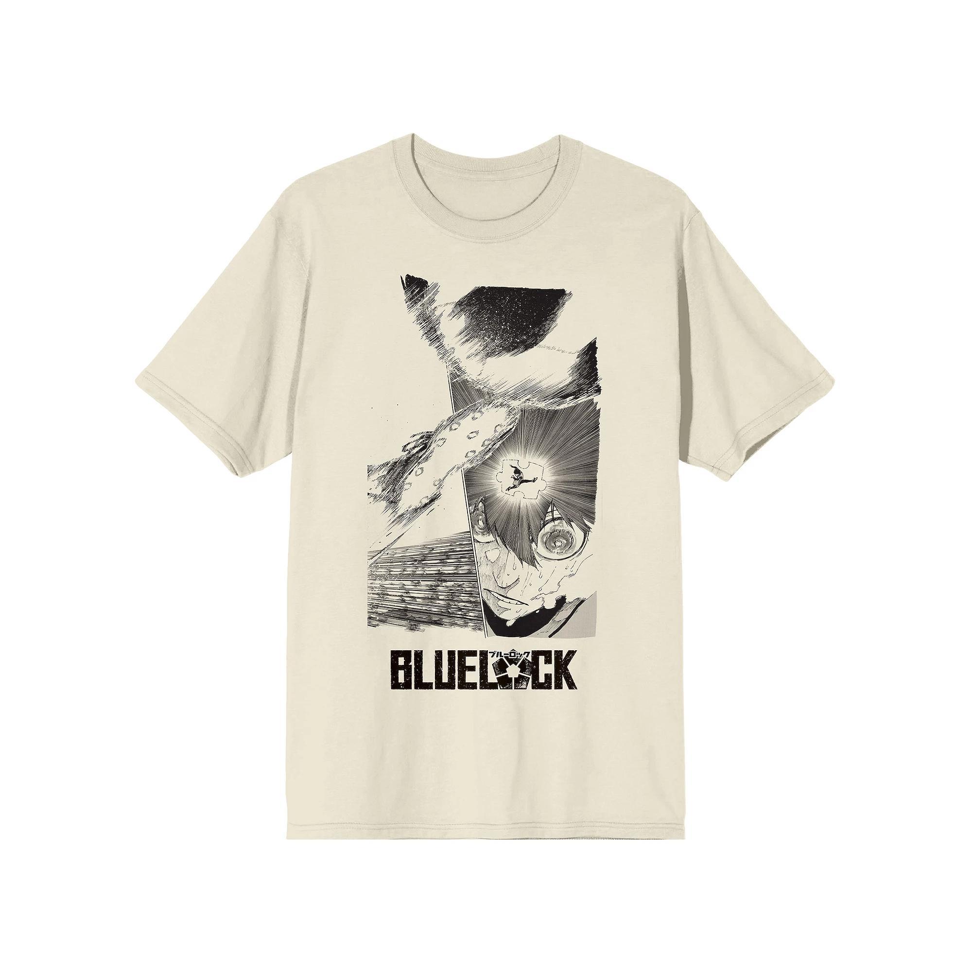Men's Blue Lock Manga Isagi Vision Graphic Tee, Size: XXL, Beige Khaki Product Image