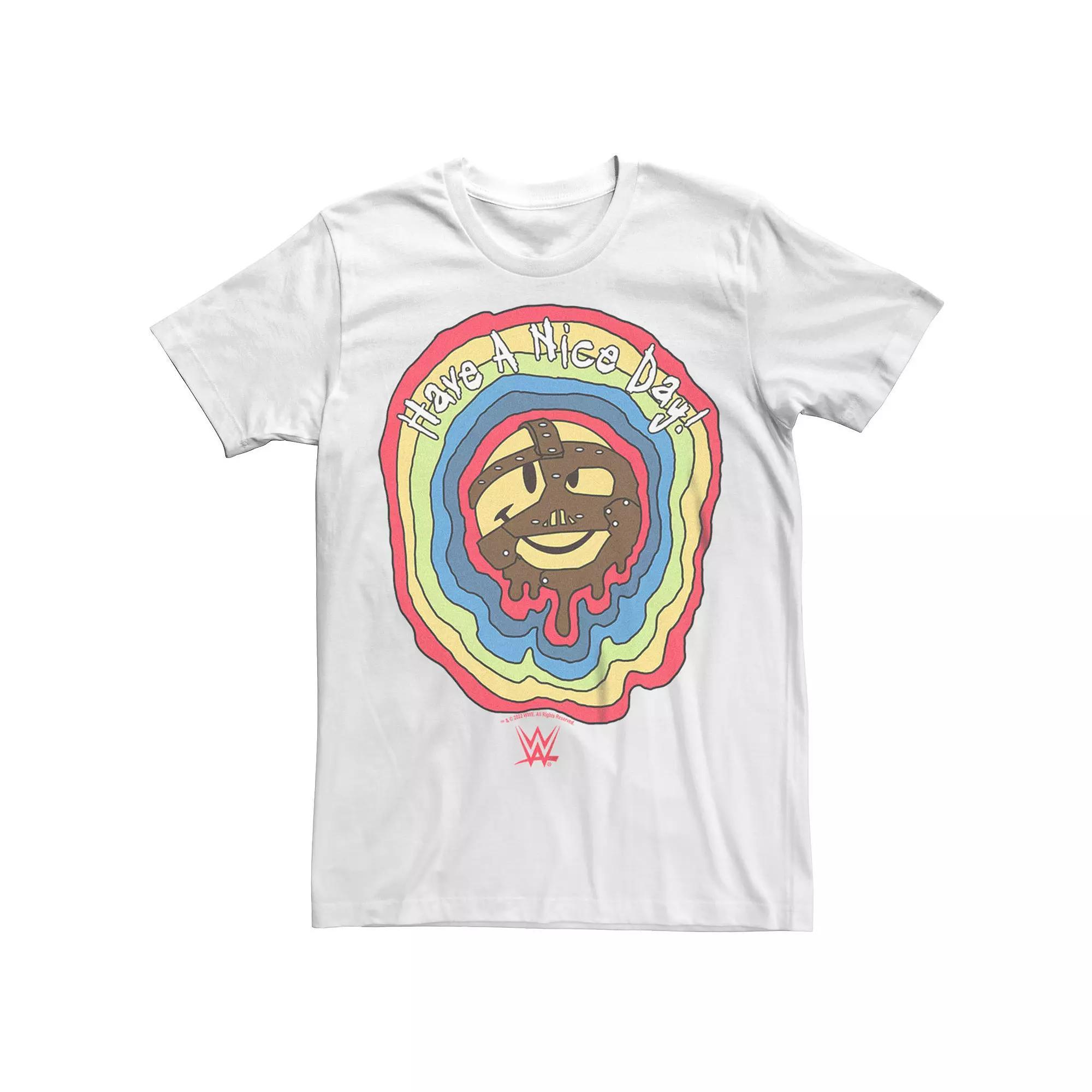Big & Tall WWE Have A Nice Day Rainbow Logo Tee, Men's, Size: 3XL Tall, White Product Image